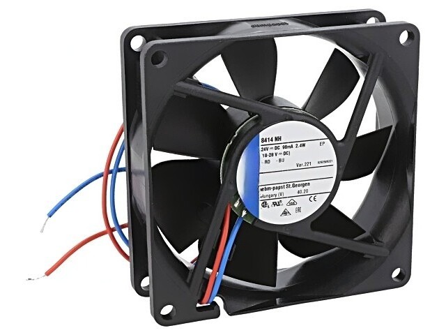 For ebmpapst 8414NH-221 Axial Fan DC 24V 2.4W 98mA 80*80*25mm 2wires Cooling Fan