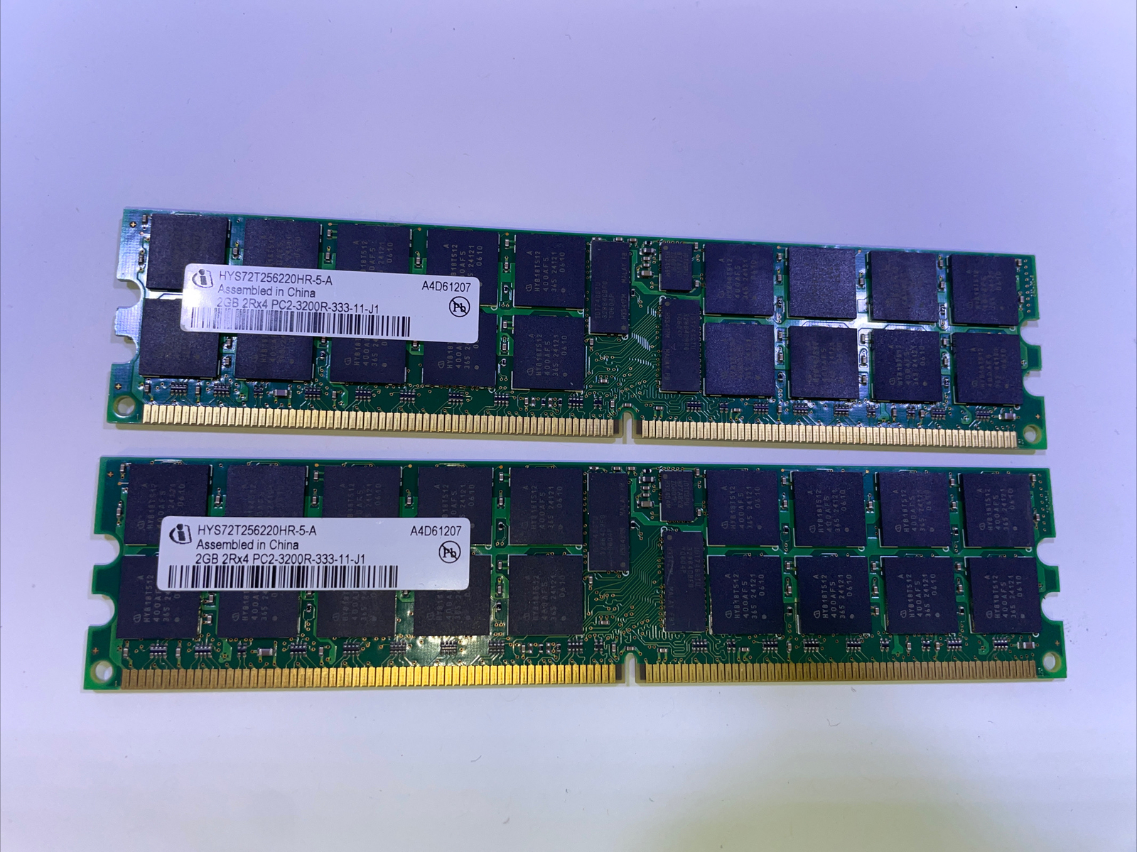 4GB (2X 2GB) Infineon HYS72T256220HR-5-A 2Rx4 PC2-3200 Server Memory