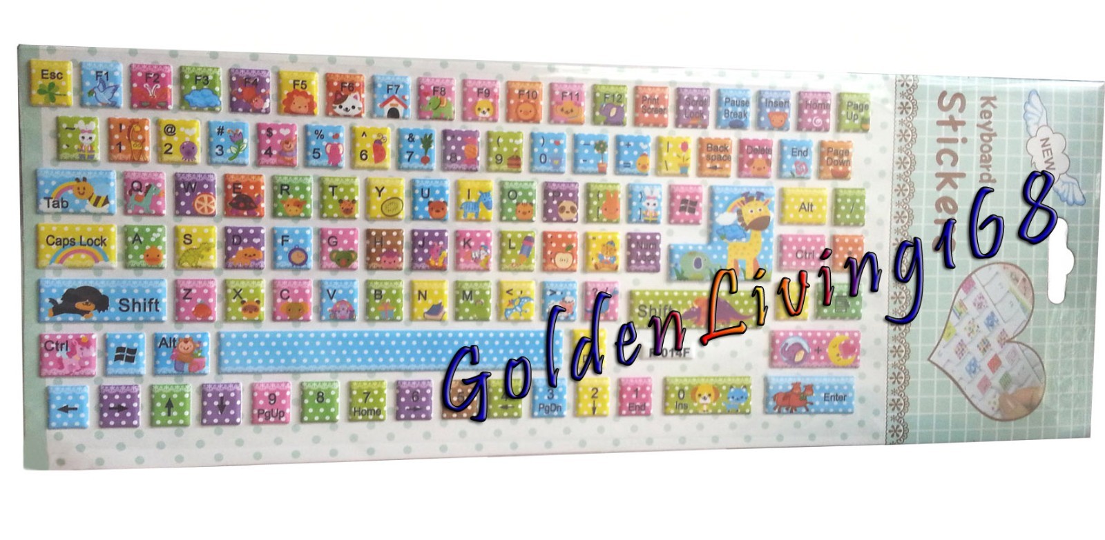 Desktop Laptop Computer Keyboard Stickers / Decals Cover Protector Large Letters