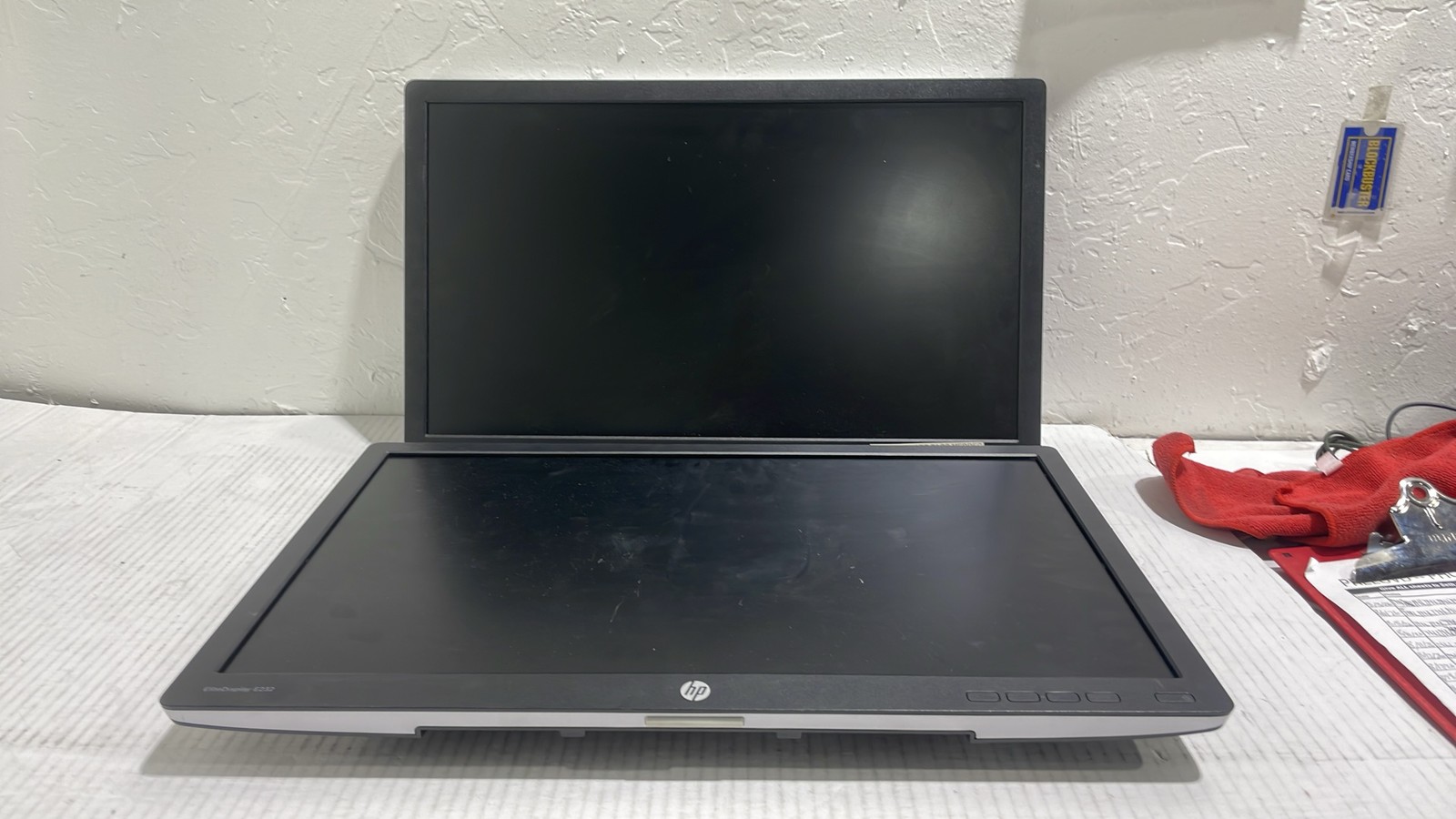 HP EliteDisplay E232 2017 23" FHD 1080p IPS LED Monitor HDMI DP VGA Lot of 2