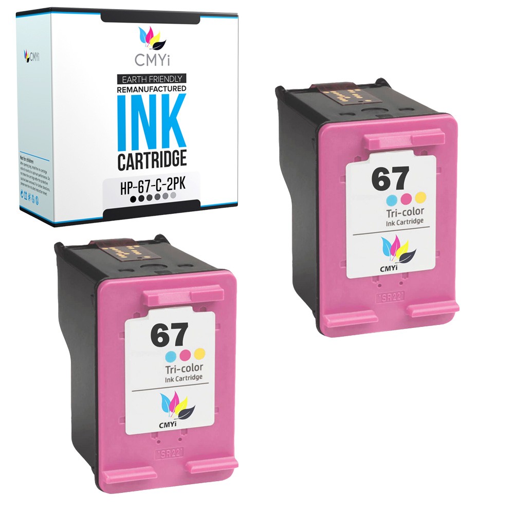 CMYi 2PK Compatible HP 67 Color Ink Cartridges for ENVY 6458e 6475e Pro 6420