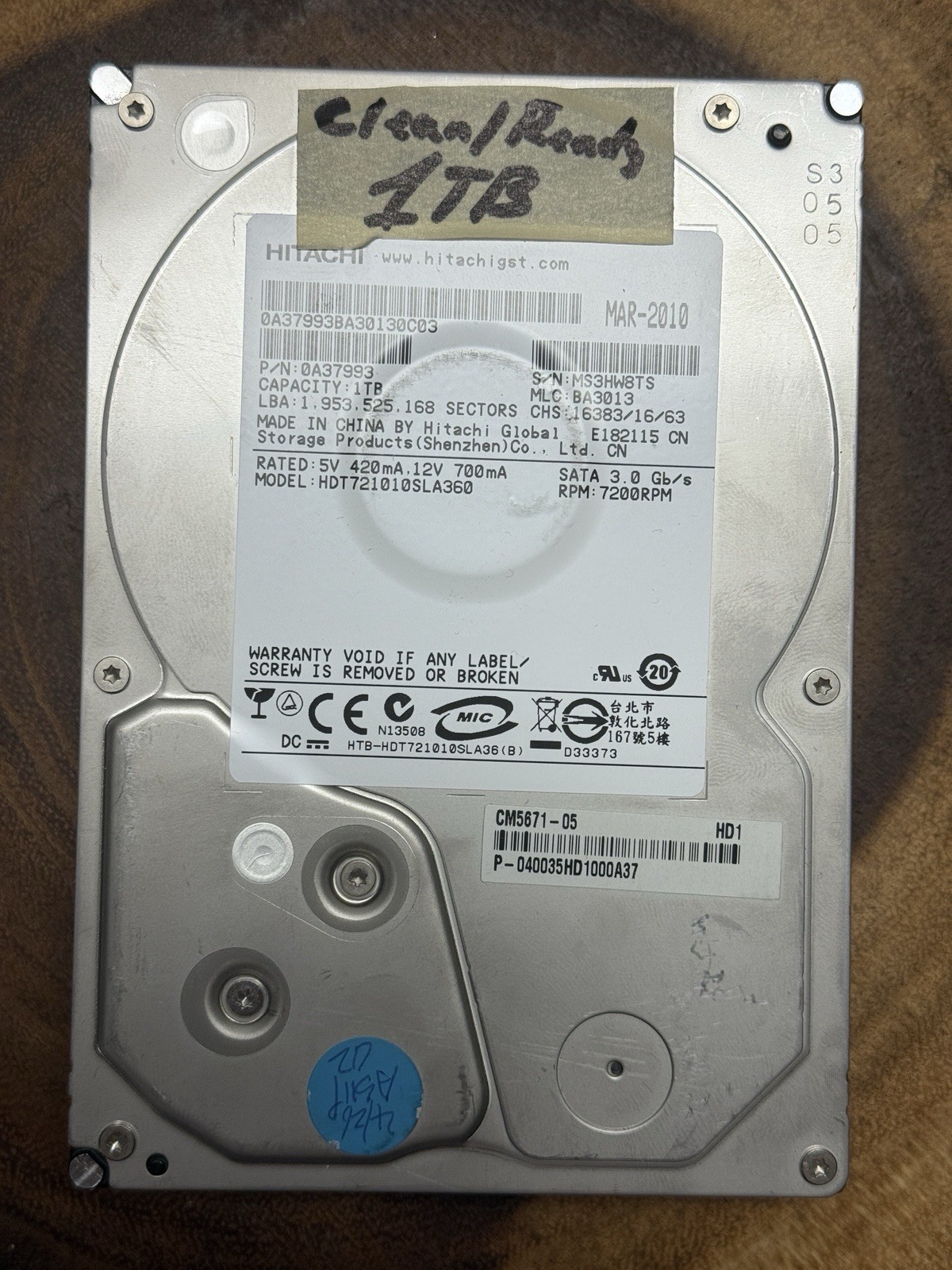 Hitachi Deskstar 7K1000.B internal hard disk drive HDD 1TB   HDT721010SLA360  #3