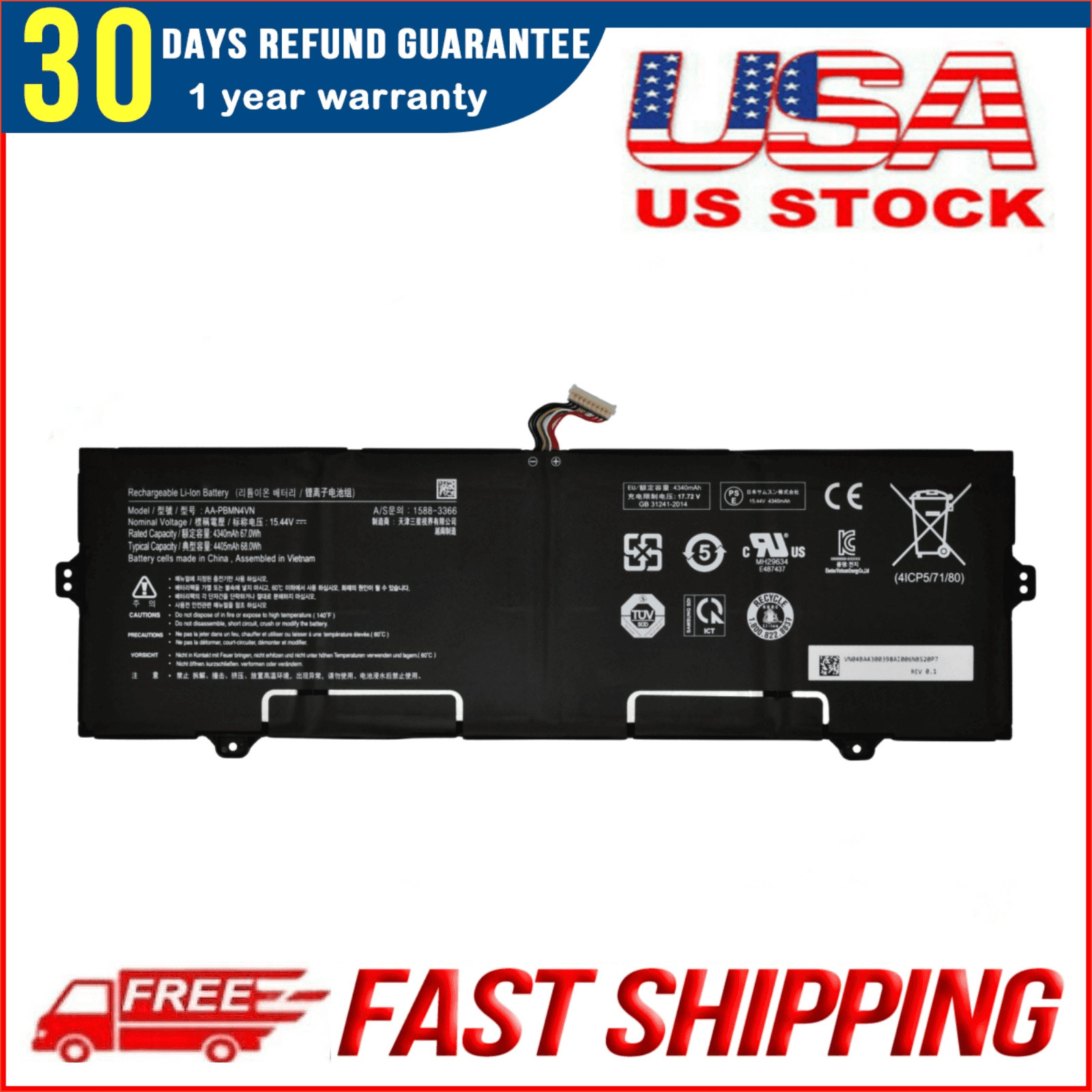 New OEM AA-PBMN4VN Battery For Samsung Galaxy Book Pro 360 15 NP950XDB NP950QDB