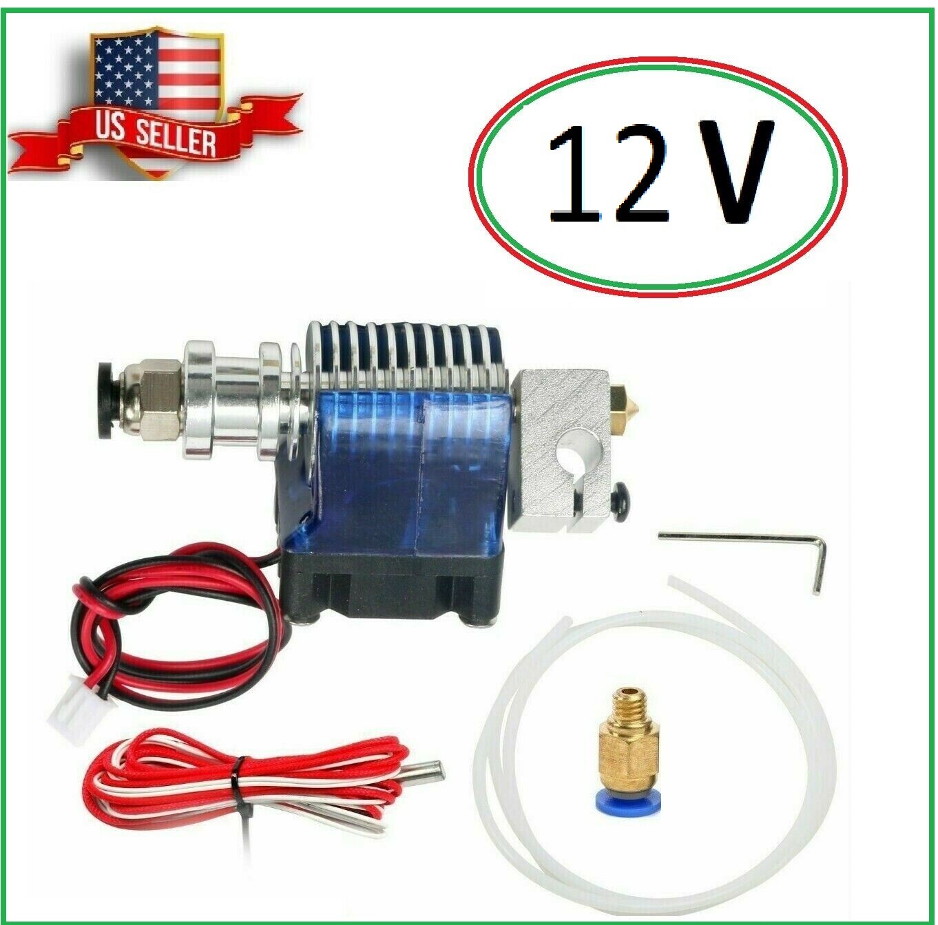 12V All Metal V6 J-Head Hotend  E-3D Extruder Brass Print Head