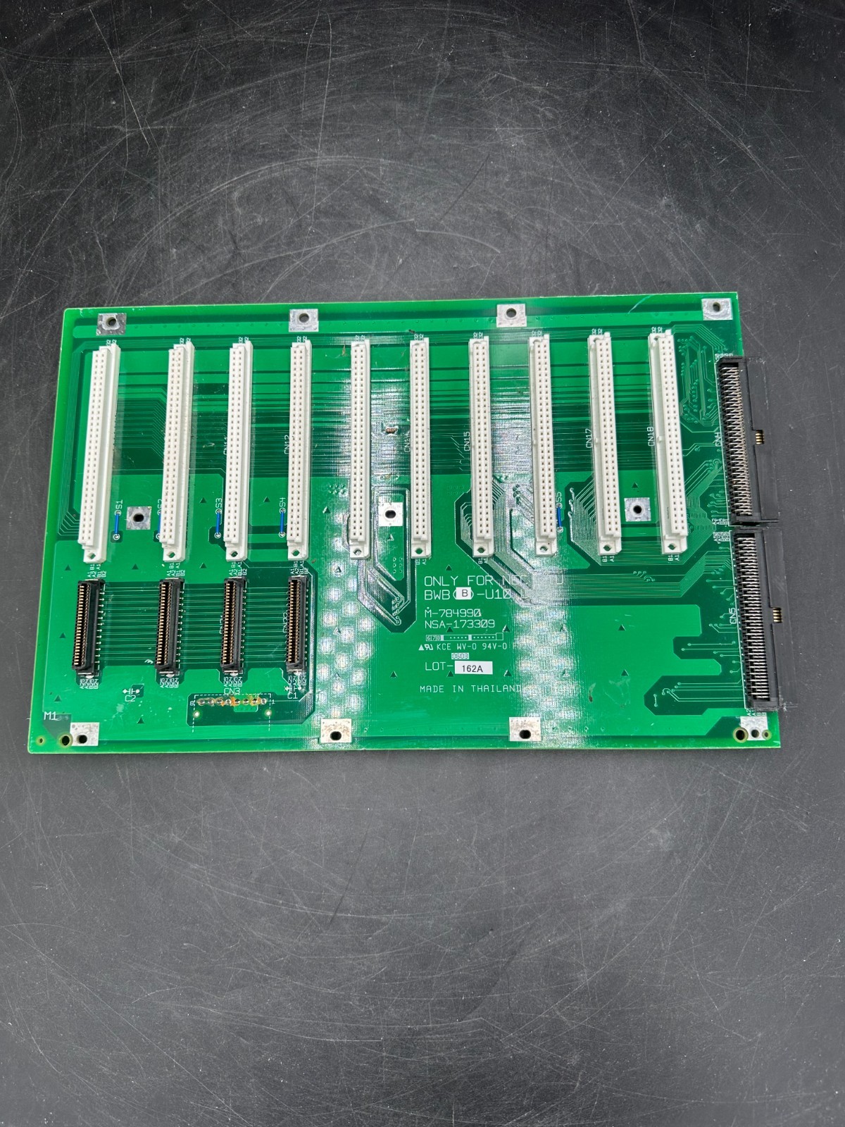 Vintage NEC BWB IB-U1X M-78499 9-Slot Industrial Backplane Circuit Board