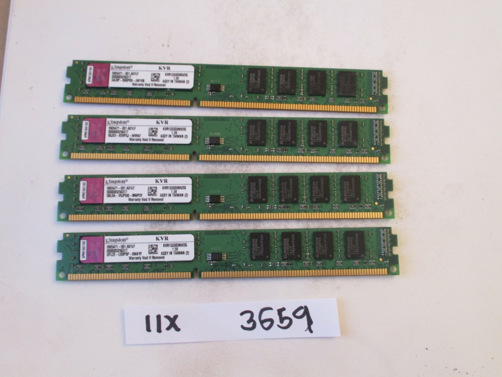 Kingston KVR1333D3N9/2G 4x2Gb=8Gb PC3-10600 1333Mhz DDR3 Desktop Memory RAM 3659