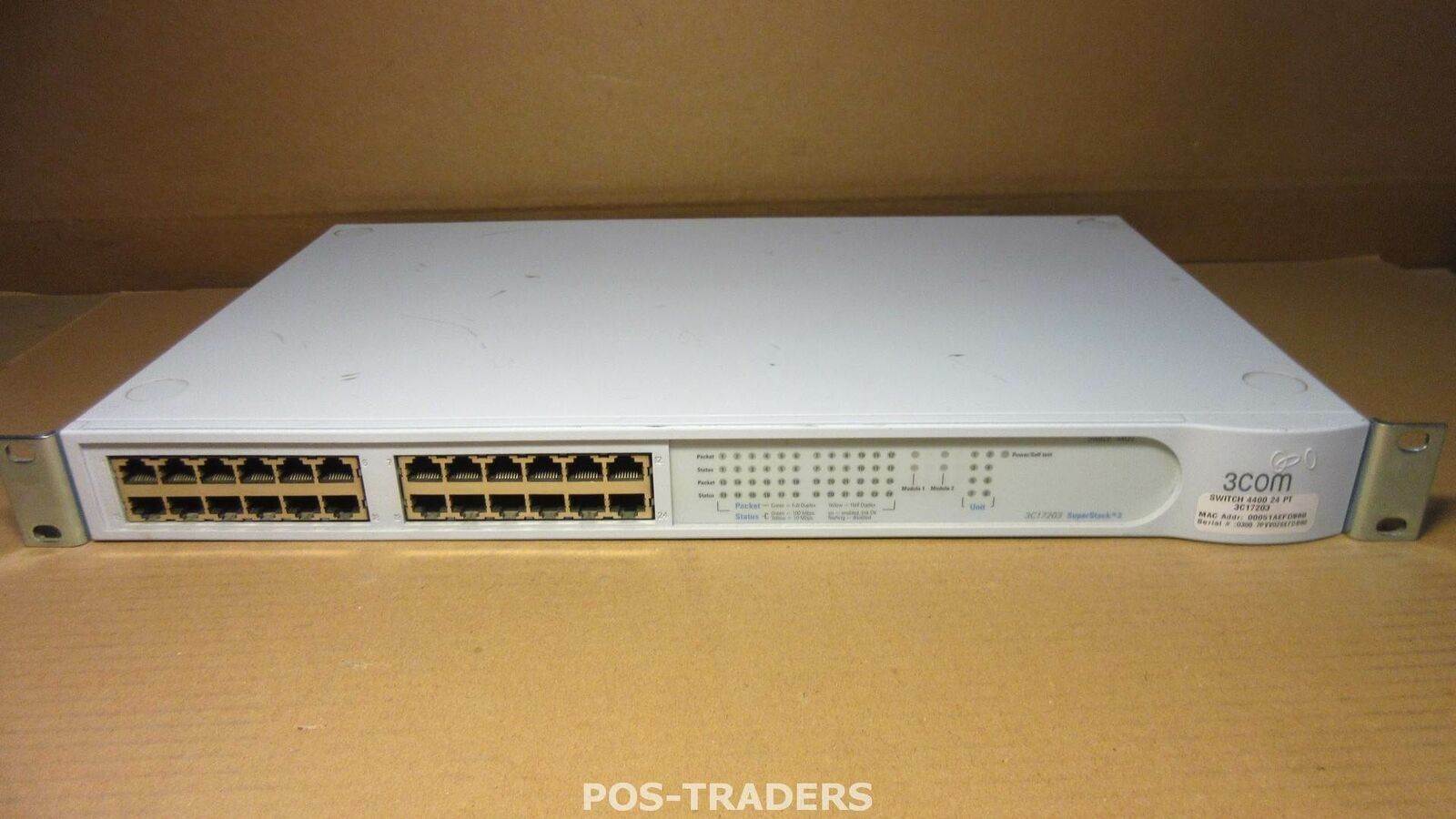 3Com 3C17203 4400 SuperStack 3 24-Port Switch 10/100 INCL 3C17224 + 3C17221 MOD