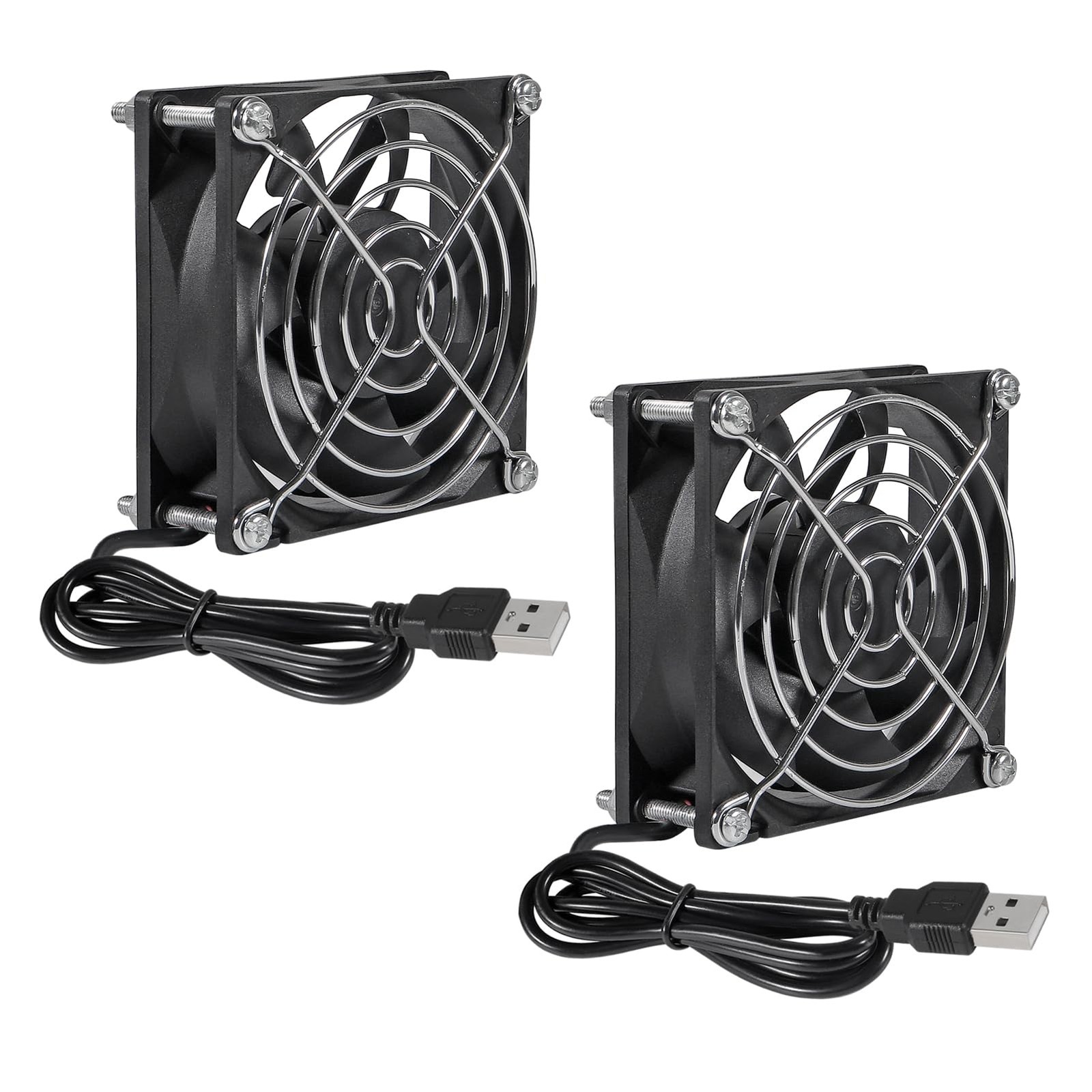 2Pcs USB Fan DC 5V 8025 80MM Cooling 80x80x25mm 2pcs 8025