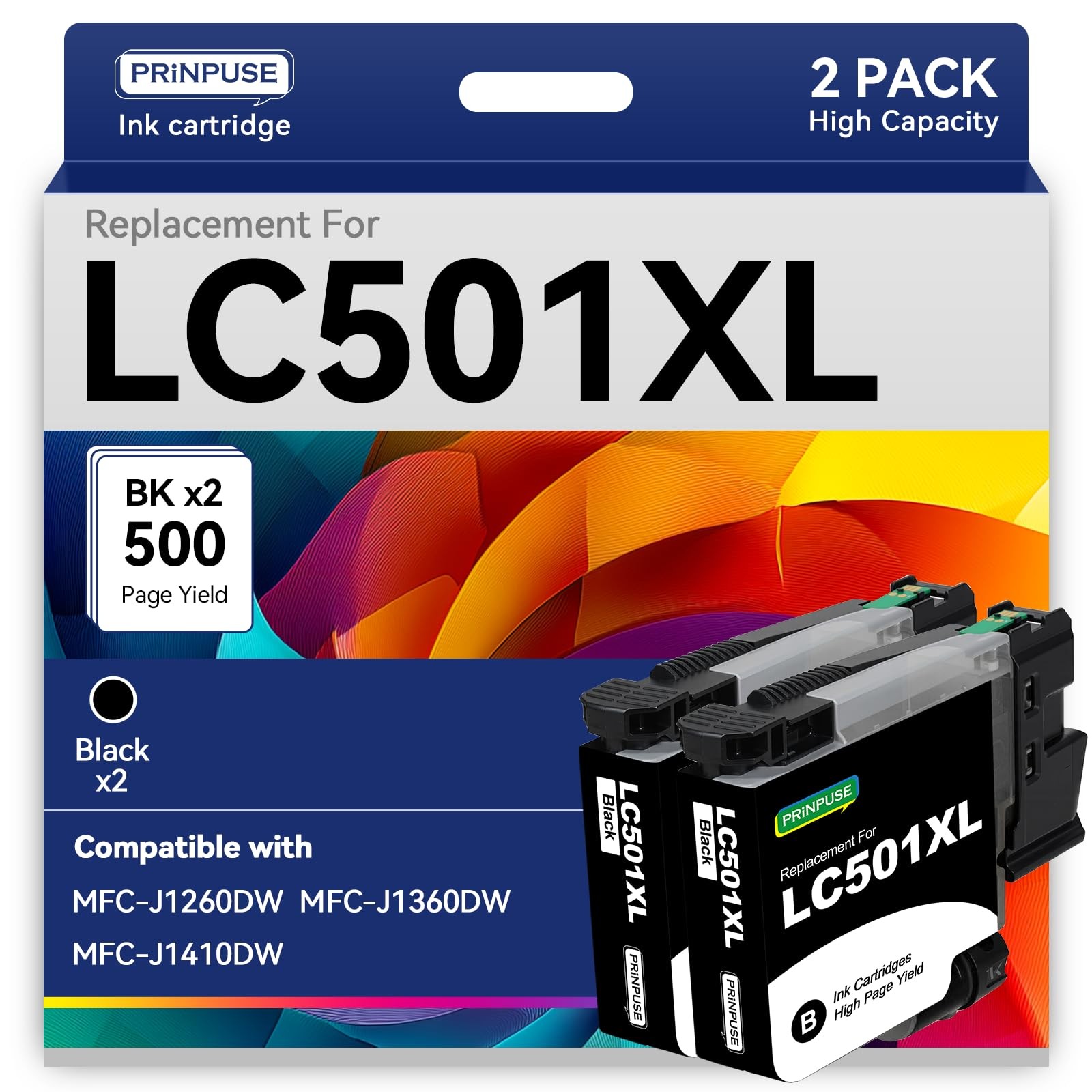 LC501XL Ink Cartridges High Yield Replacements for Brother LC501 Ink Cartridg...