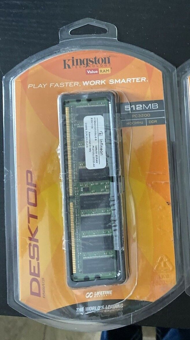 Kingston ValueRAM 512MB 400MHz PC3200 Desktop   new Sealed  1b