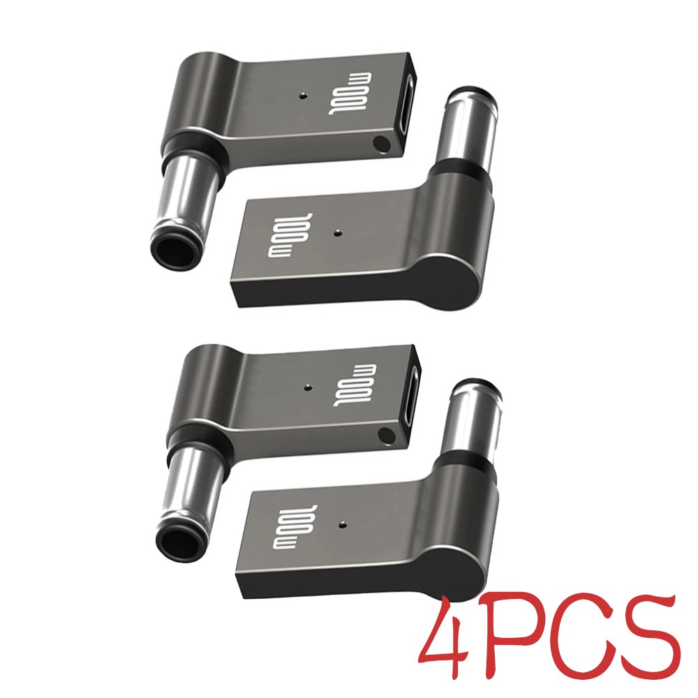 4x 100W USB Type C Female to DC Male Jack 7.4x5.0 mm Fast Adapter for HP Laptop