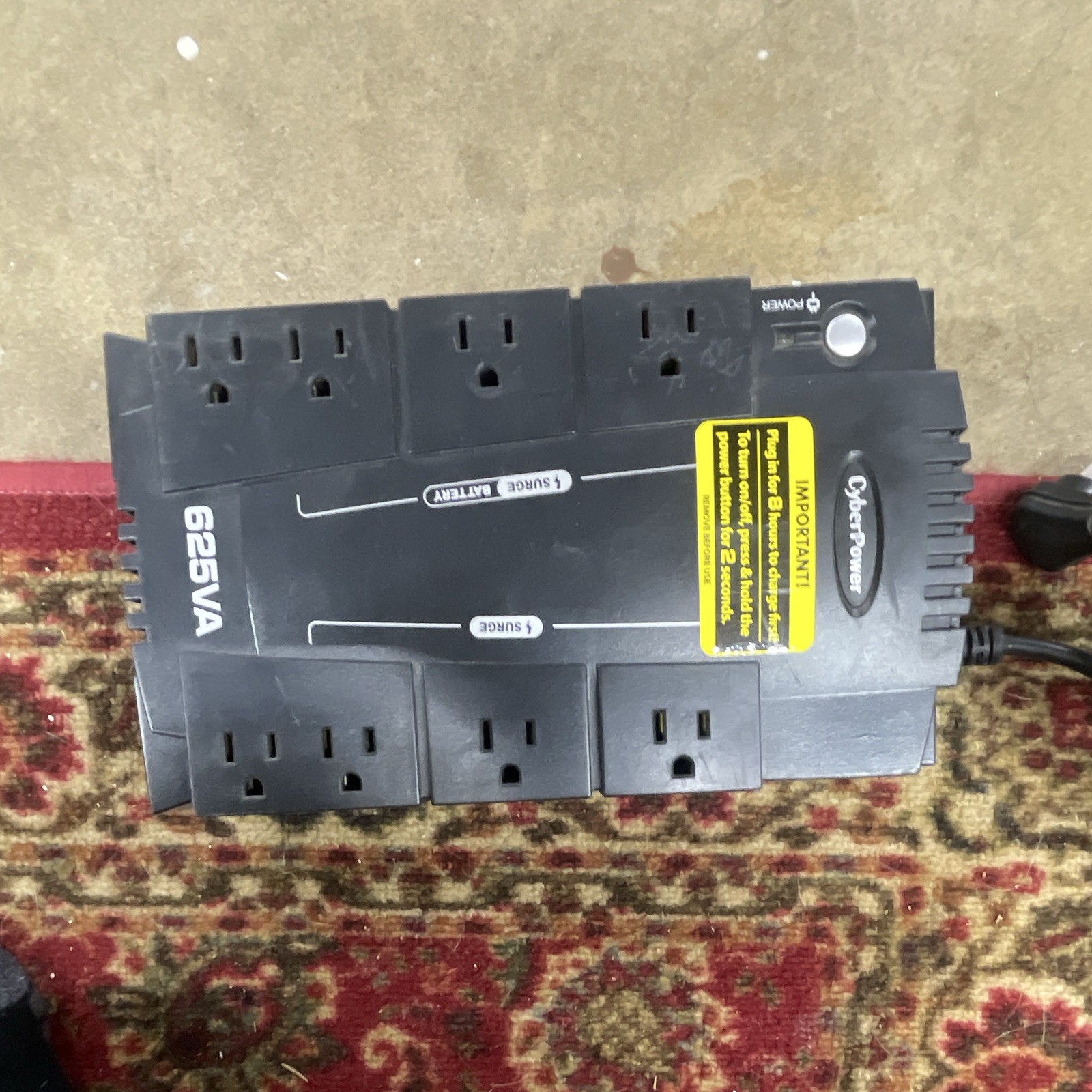 CyberPower SX625G 625VA/360W UPS Battery Backup 8-Outlet 1480J Black