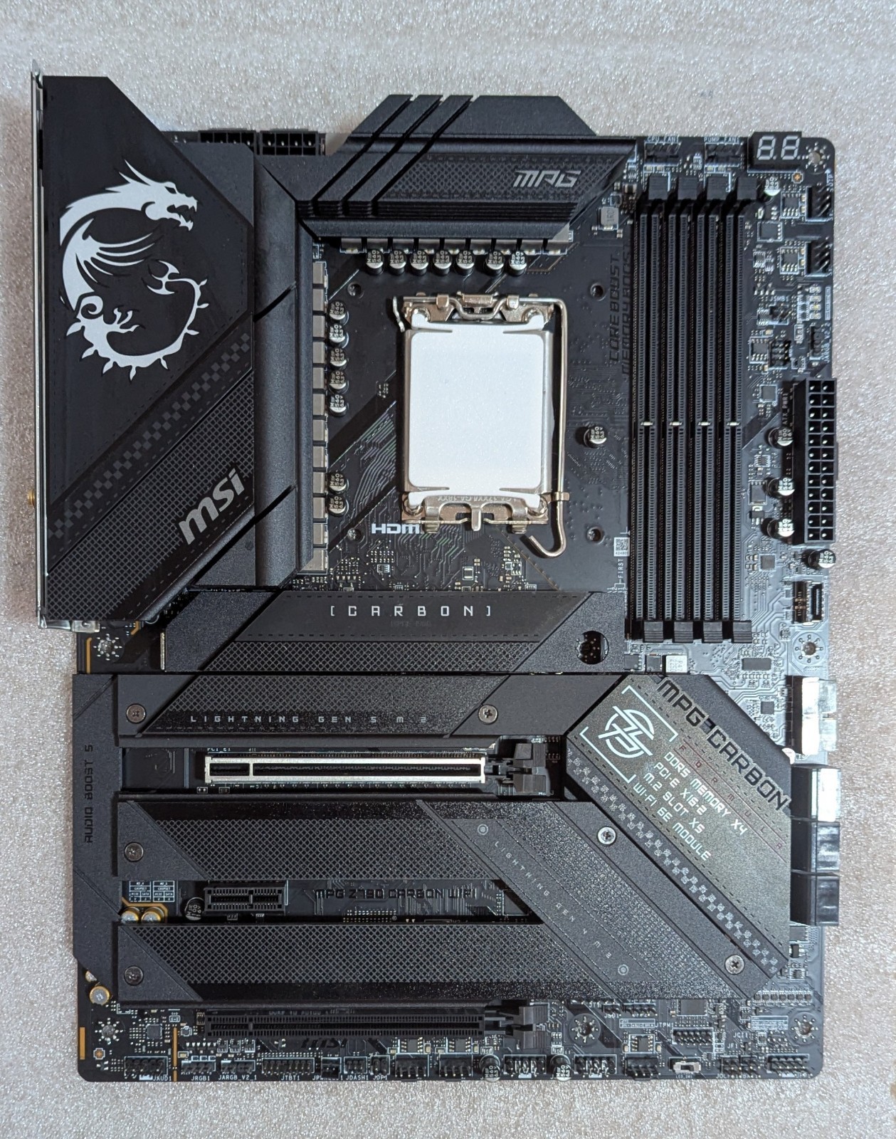 MSI MPG Z790 Carbon WiFi ATX Gaming Motherboard LGA 1700, DDR5, M.2