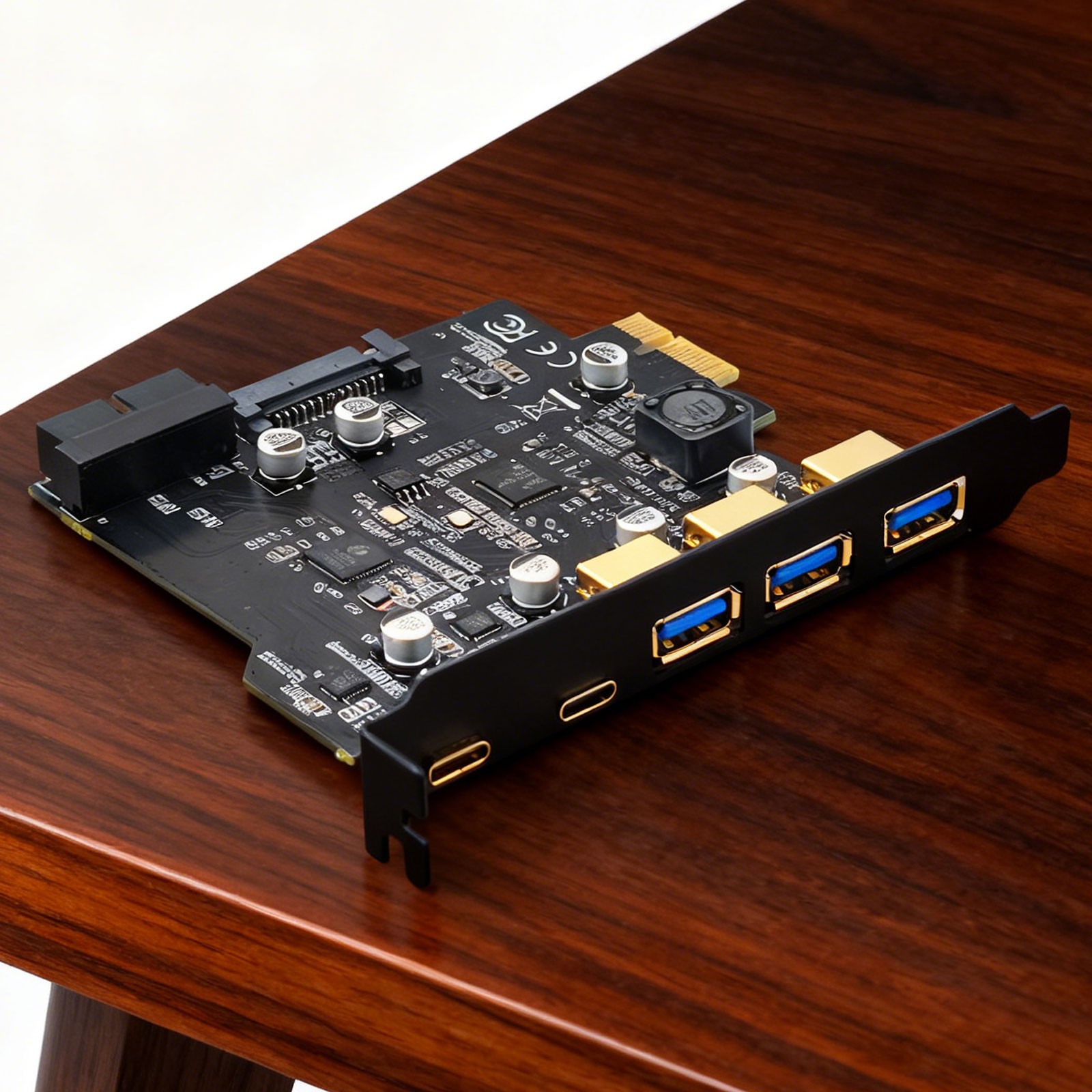 USB3.2 GEN1 PCI-E Expansion Card 5 Ports 2*Type-C 3*USB-A 19 Pin Connector 5Gb31