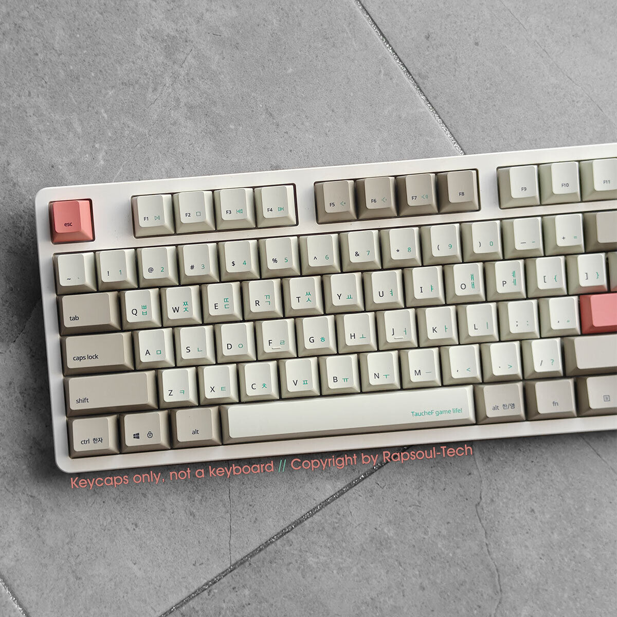 White Gray Retro PBT Keycaps Set for 60% 87 104 Cherry MX Mechanical Keyboards