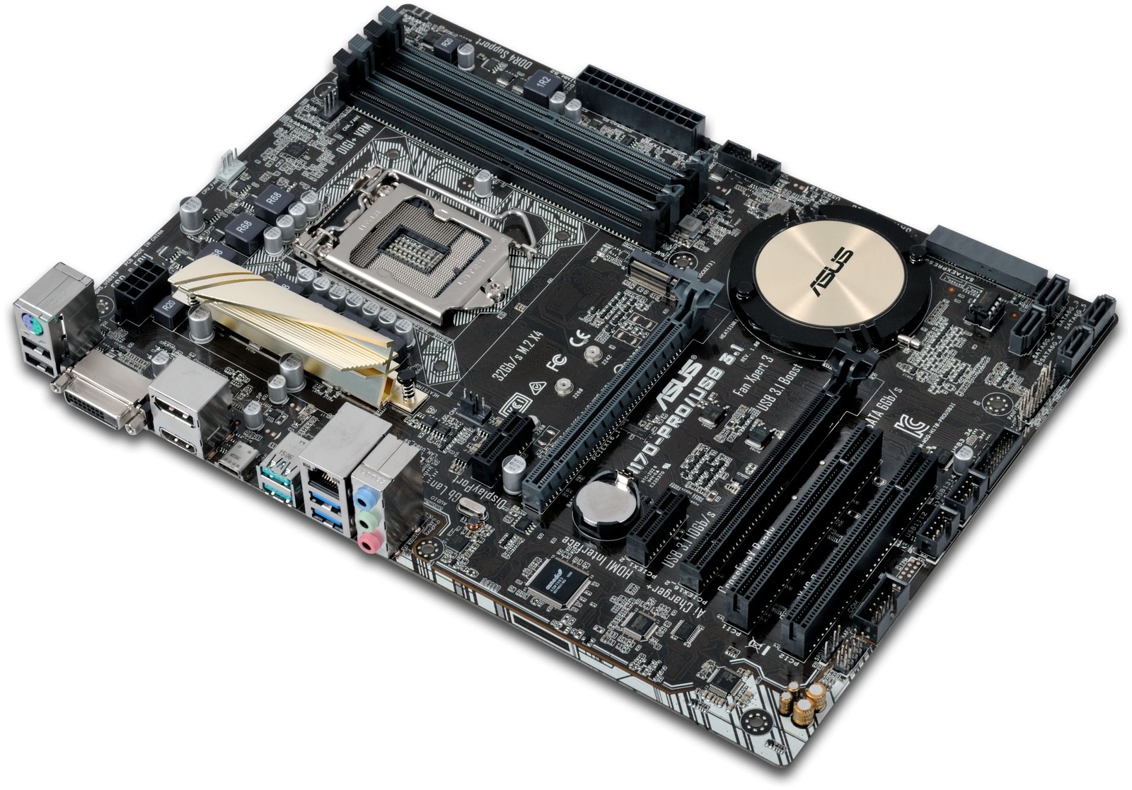 For ASUS H170 Pro/USB 3.1 motheboard LGA1151 DDR4 64G DVI+HDMI+DP ATX Tested ok
