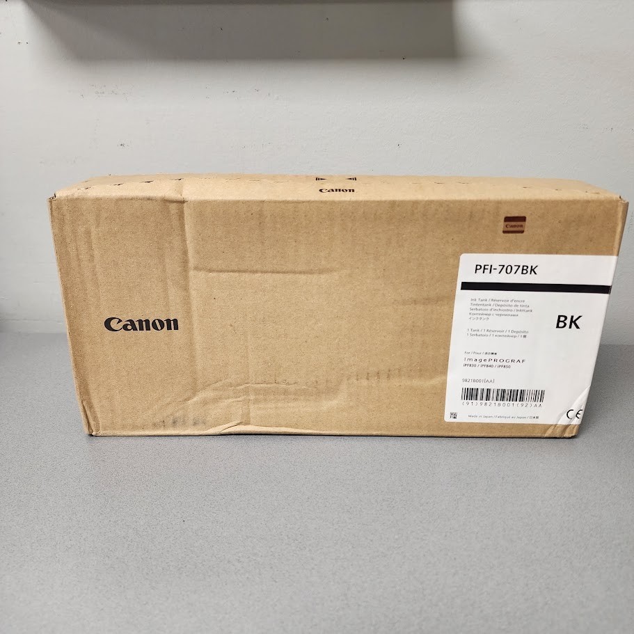 Canon PFI-707BK 9821B001 700 ml BLACK Ink Cartridge Exp 2024
