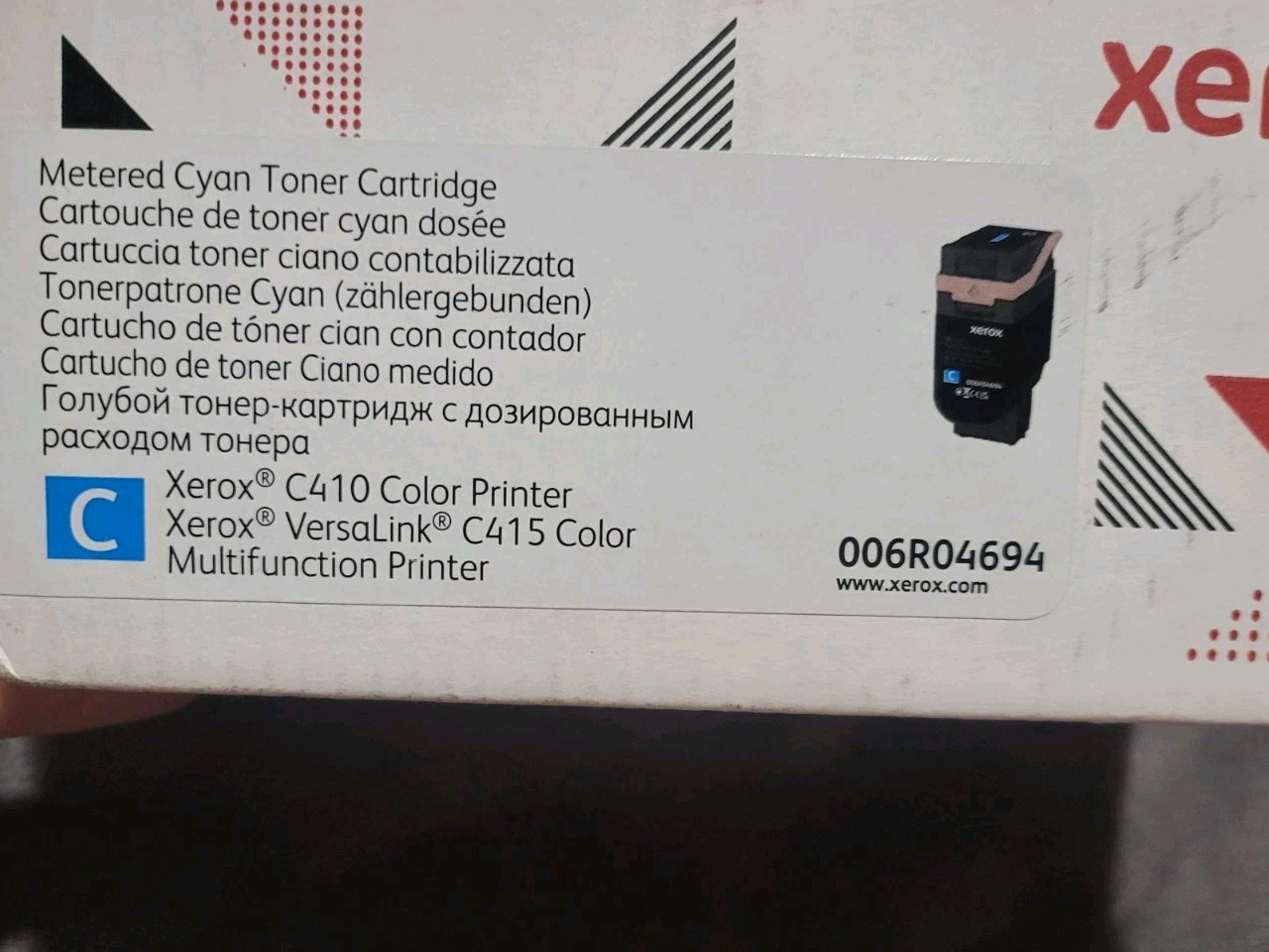 Xerox 006R04694 C410 VersaLink C415 Cyan Toner Cartridge Genuine - Open Box