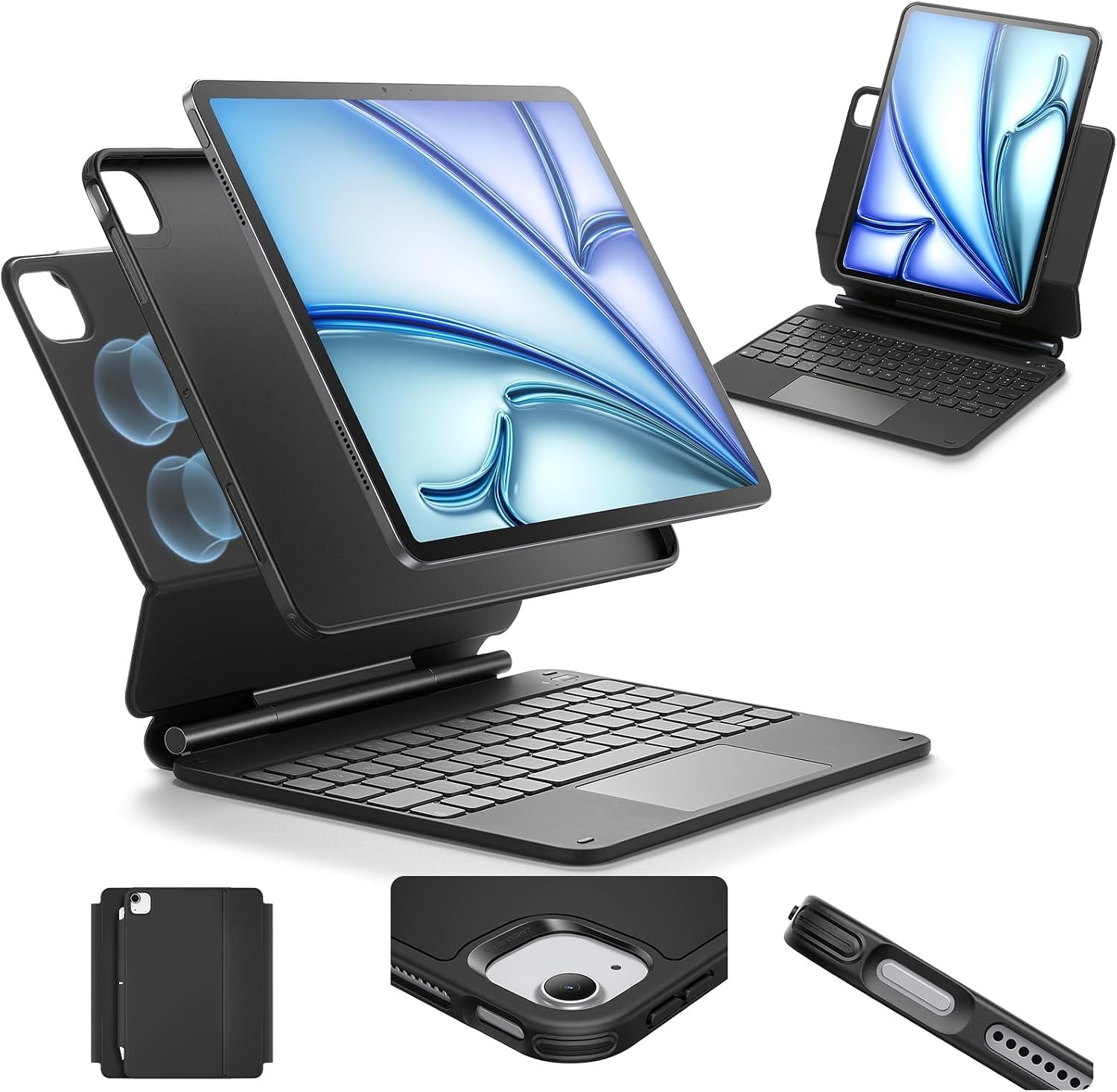 ESR for iPad Air 11/Pro 11 Inch Case Keyboard, Multi-Mode Magnetic Stand Air 4/5