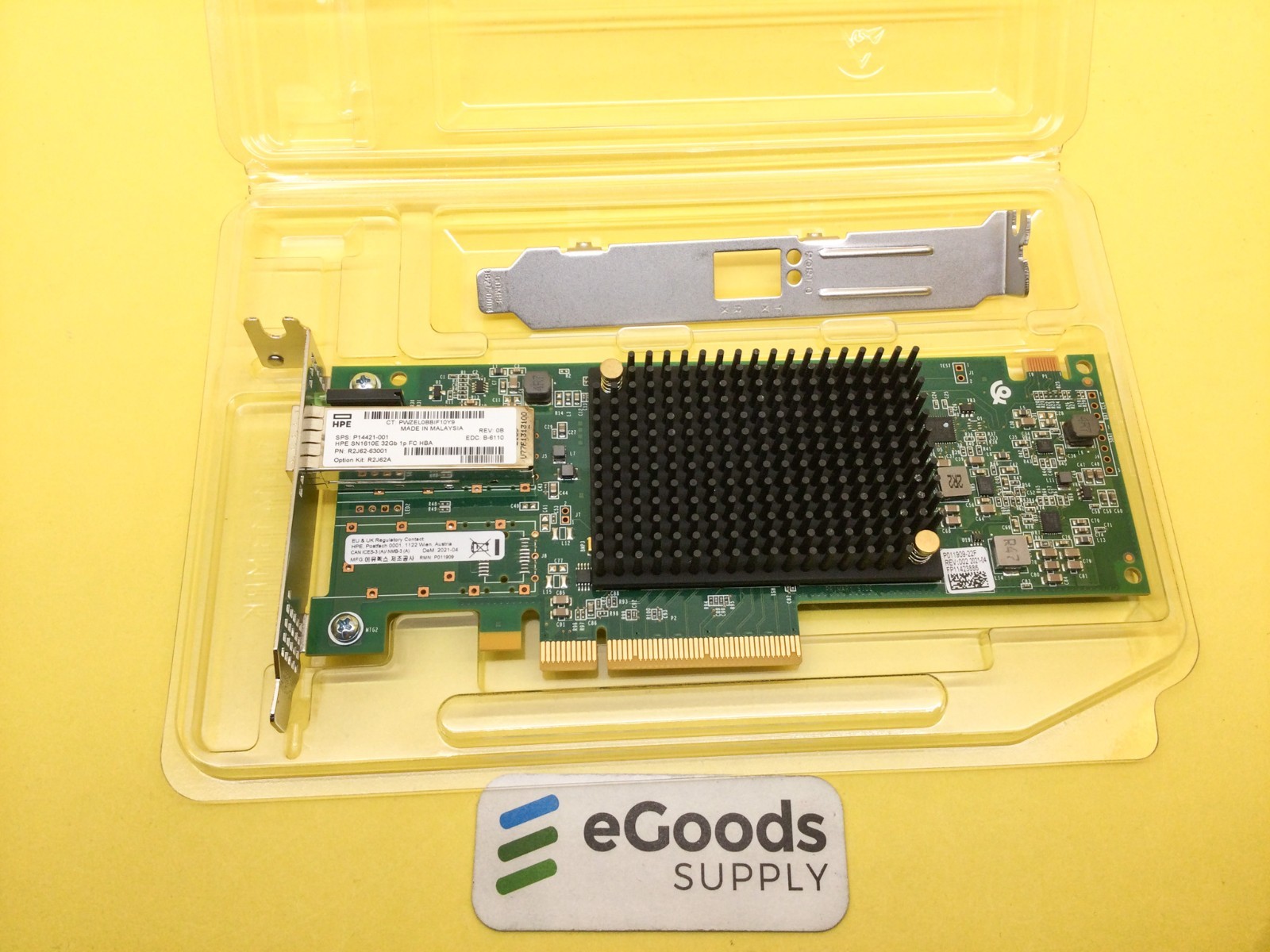 R2J62A HPE SN1610E 32Gb 1-port FC HBA P14421-001 with both bracket no SFP