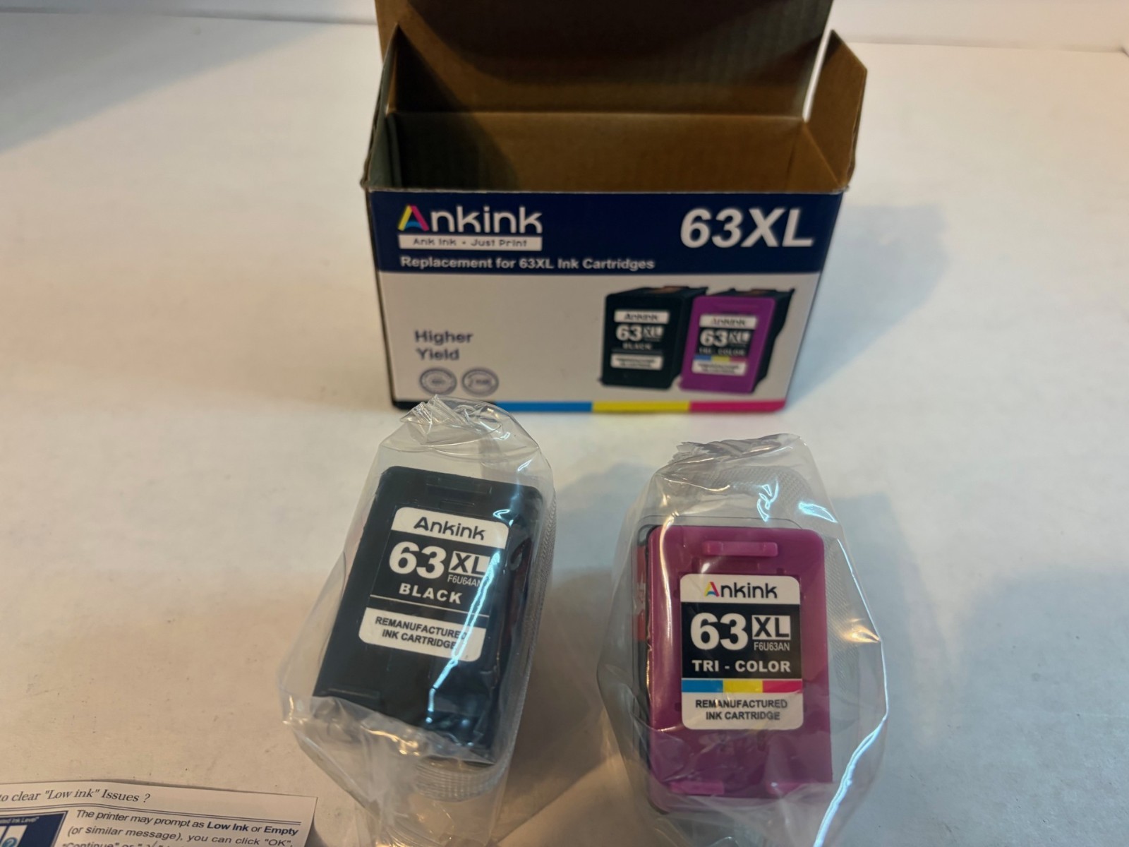 Ankink 63XL Ink Cartridges Black and Color Combo Pack Replacement.