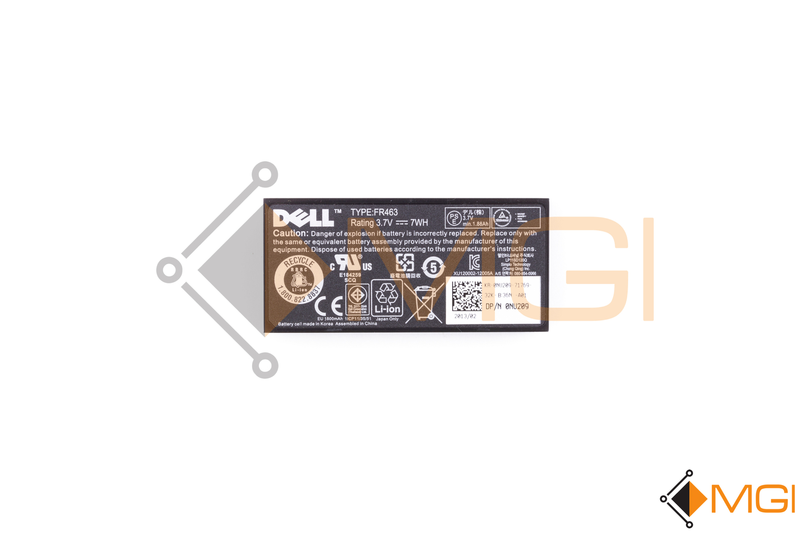DELL BATTERY FR463 For P9110 PERC5i 6i M9602 M164C NU209