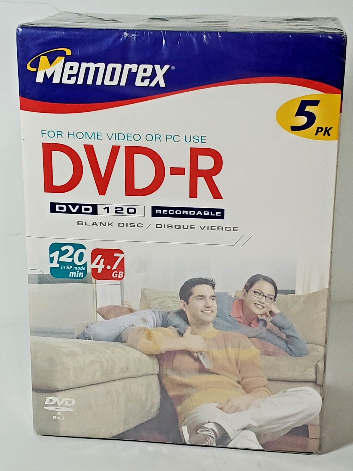 NOS Memorex 5pk DVD-R 120 Min 4.7gb Blank Discs Sealed c2004