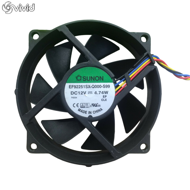 1PCS SUNON EF92251SX-Q000-S99 12V 4.74W 9CM 4PIN Round Frame CPU Cooling Fan