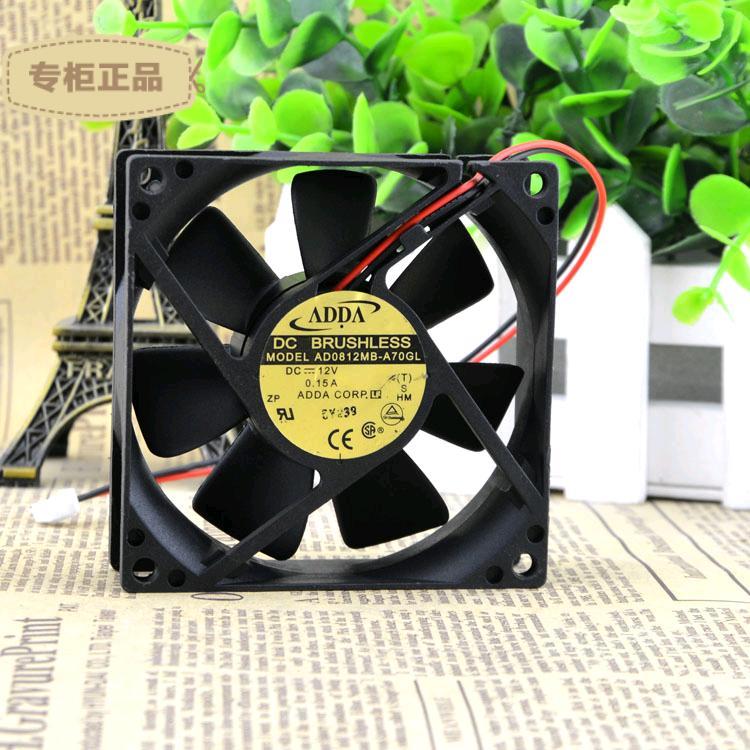 ADDA 8025 12V 0.15A 8CM AD0812MB-A70GL 2pin