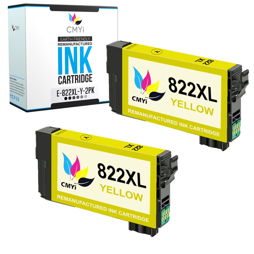 2PK CMYi Compatible 822XL Yellow Ink Cartridge for Epson WorkForce Pro WF-4830
