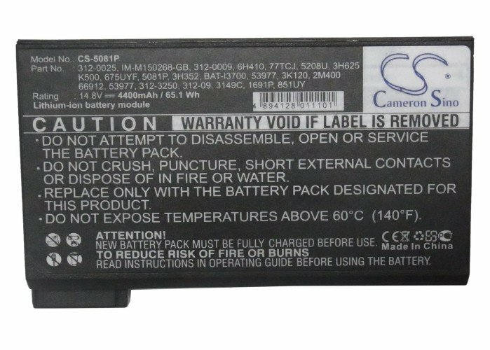 4400mAh Battery For Dell Latitude CP,Latitude CPi,Latitude CPt 433,Inspiron 4150