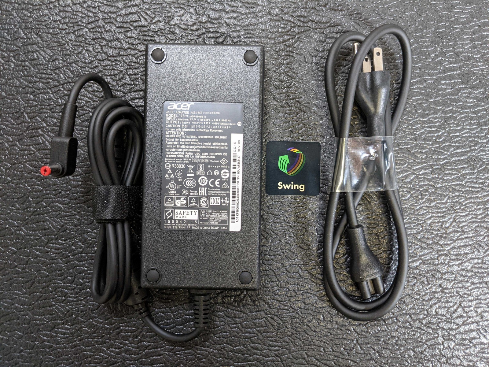 DELTA Acer Purple Tip 180W 19.5V 9.23A AC Adapter Charger ADP-180MB K MSI GS63