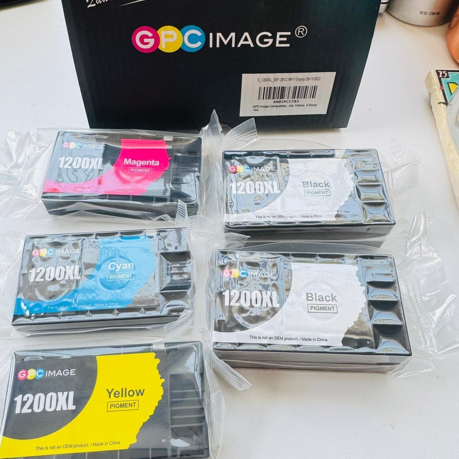 GPC Image 1200XL Ink Cartridges 5-Pack 2 Black 1 Cyan 1 Magenta 1 Yellow Sealed