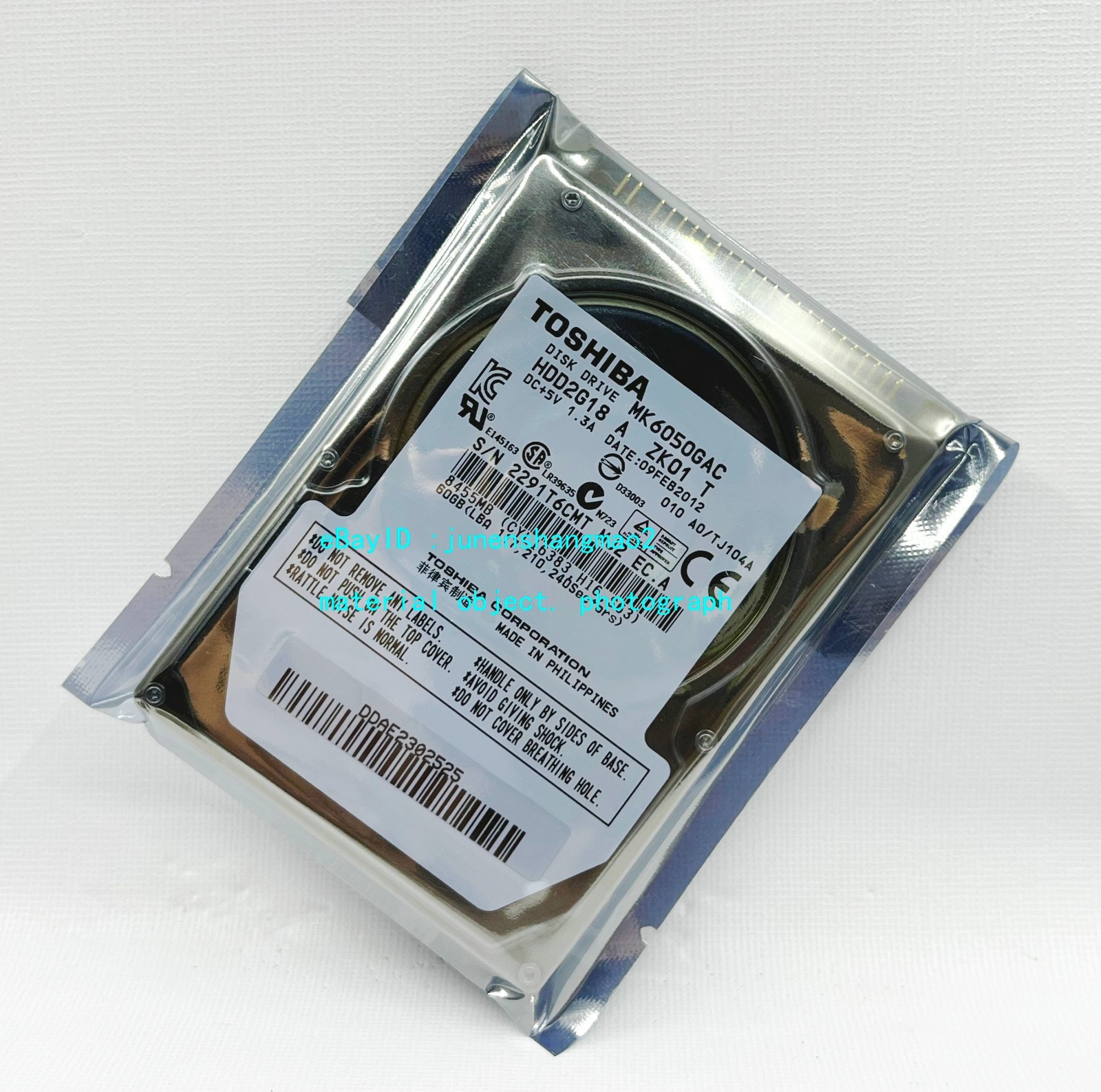 Toshiba 60GB built-in 2.5" MK6050GAC automotive temperature control hard drive