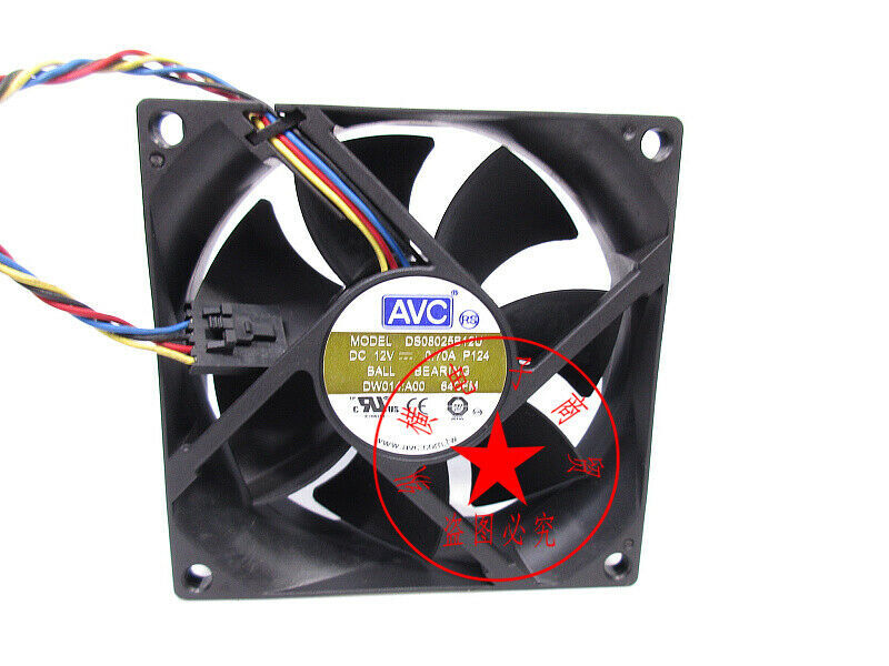 AVC DS08025B12U 8025 0.70A 4-wire PWM double ball gale volume cooling fan
