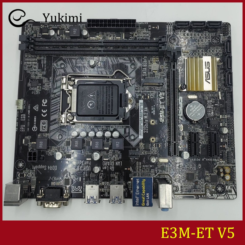 FOR ASUS E3M-ET V5 DDR4*2 LGA 1151 Intel 32GB Micro ATX Ｍotherboard Test OK