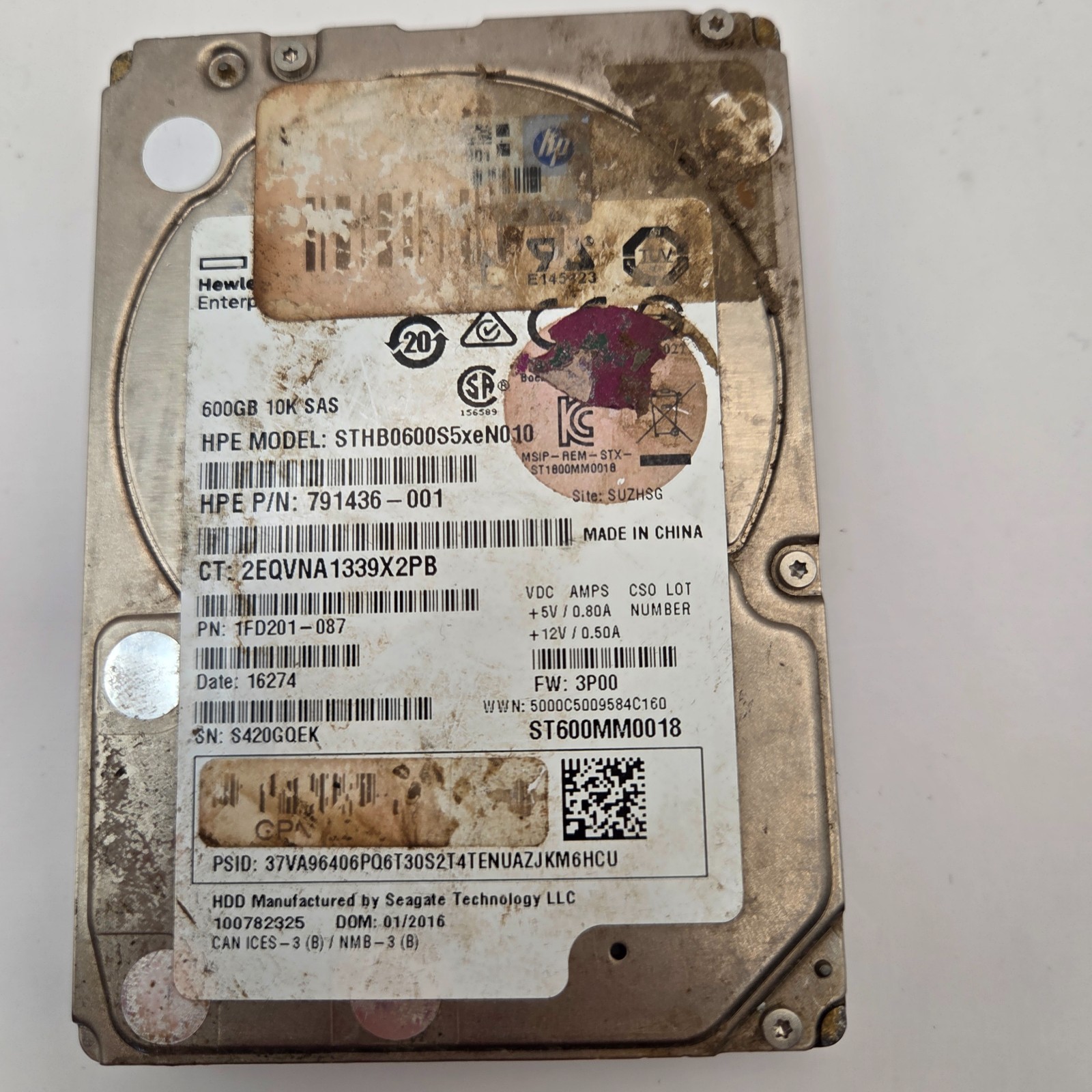 HPE Seagate ST600MM0018 600GB 10K SAS 2.5in Server Hard Drive - SAS NOT SATA