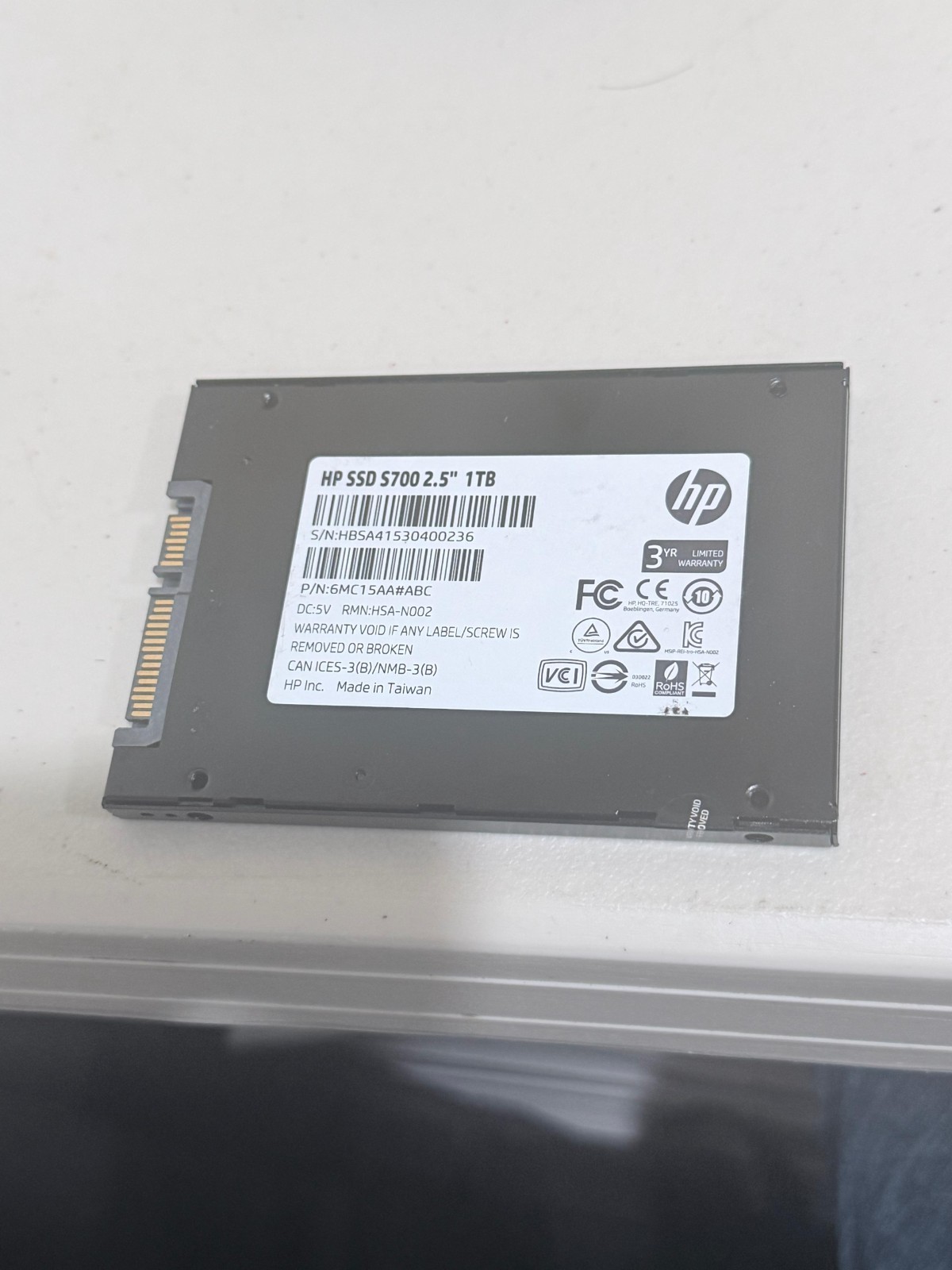 HP S700 1TB 2.5" SATA SSD 100% Health Wiped Tested Working Solid State Drive