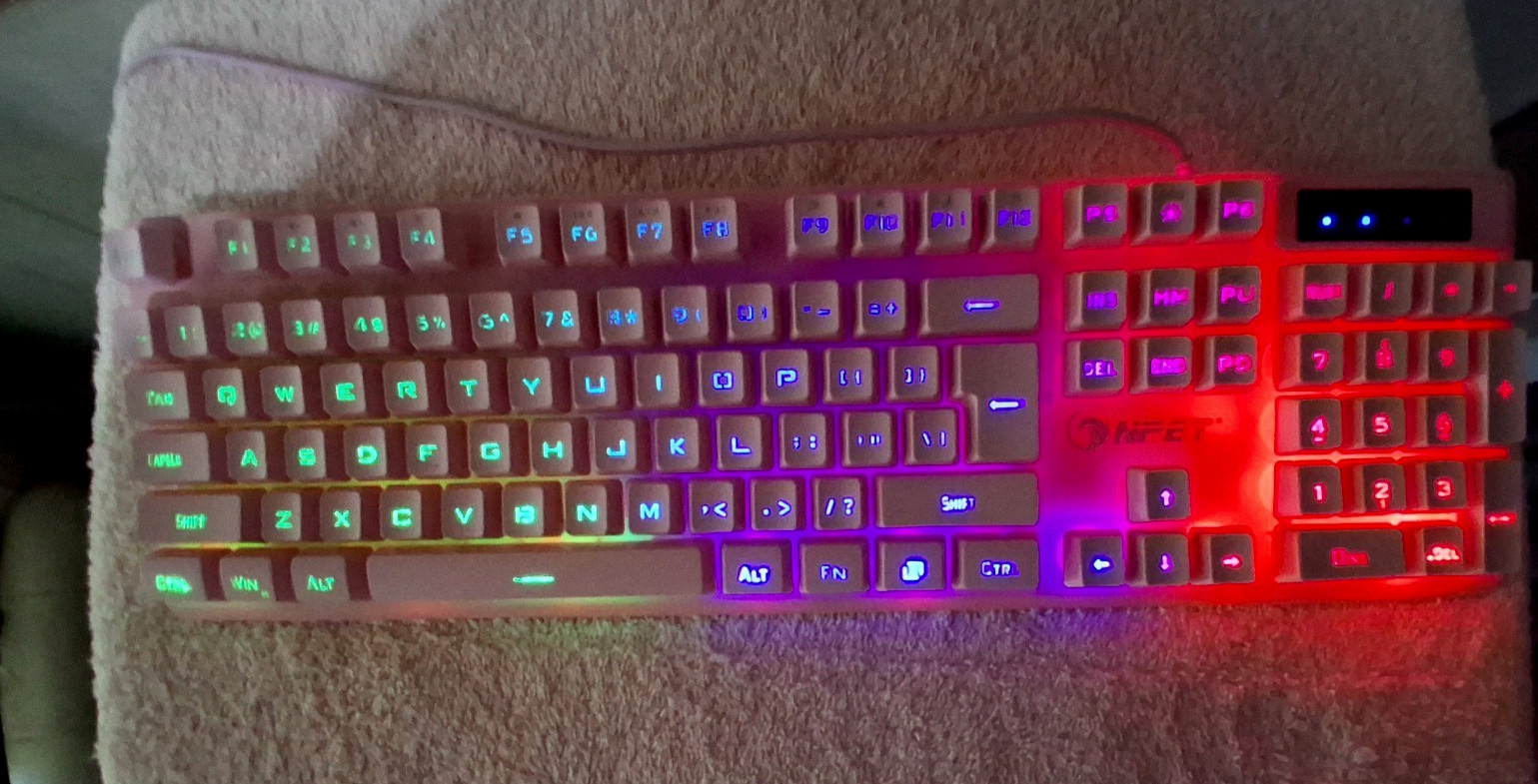 NPET K10 LED Backlit USB Wired PINK Gaming Keyboard