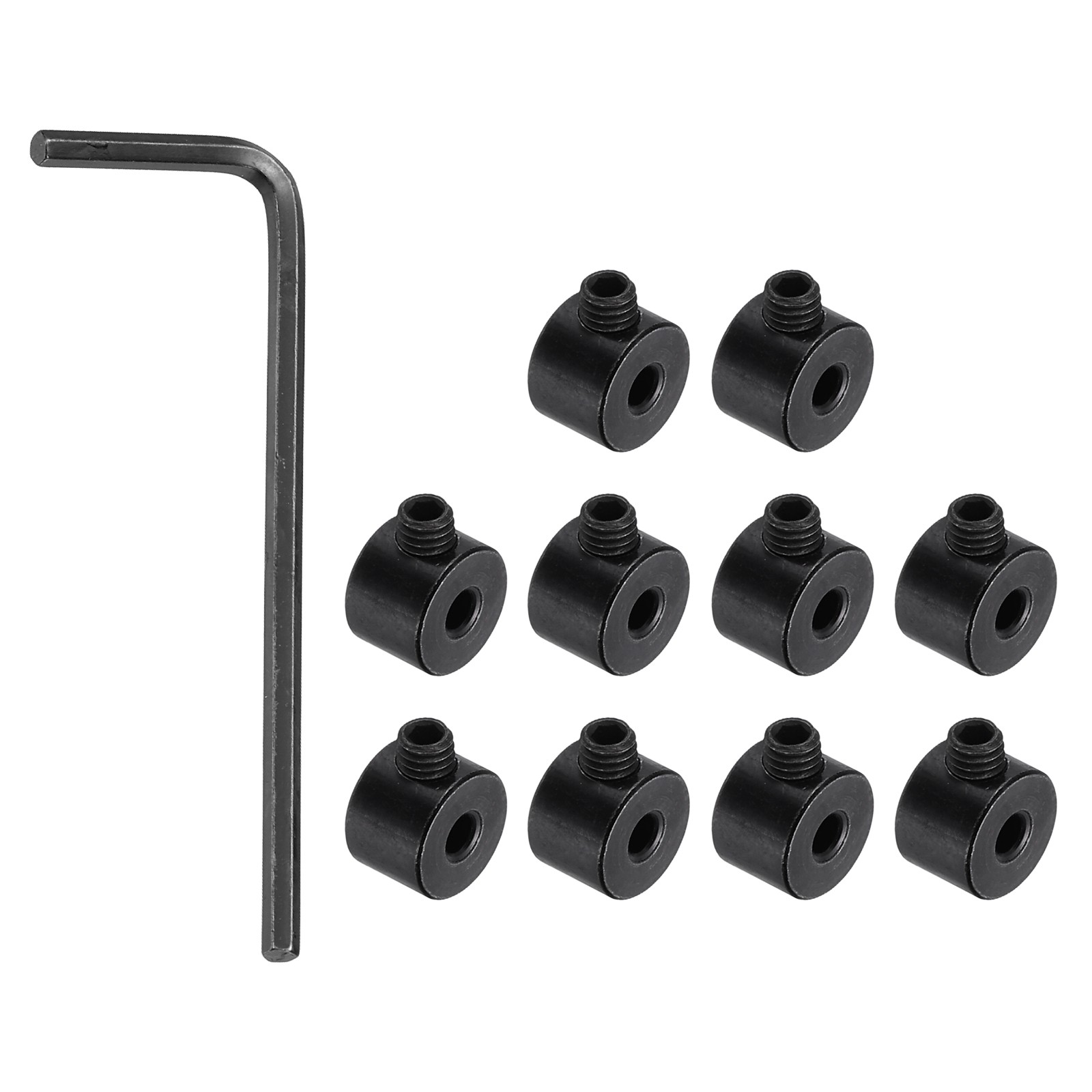 10Pack Shaft Lock Collar 2.05mm Bore 7mm OD 5mm H Collar Set Black