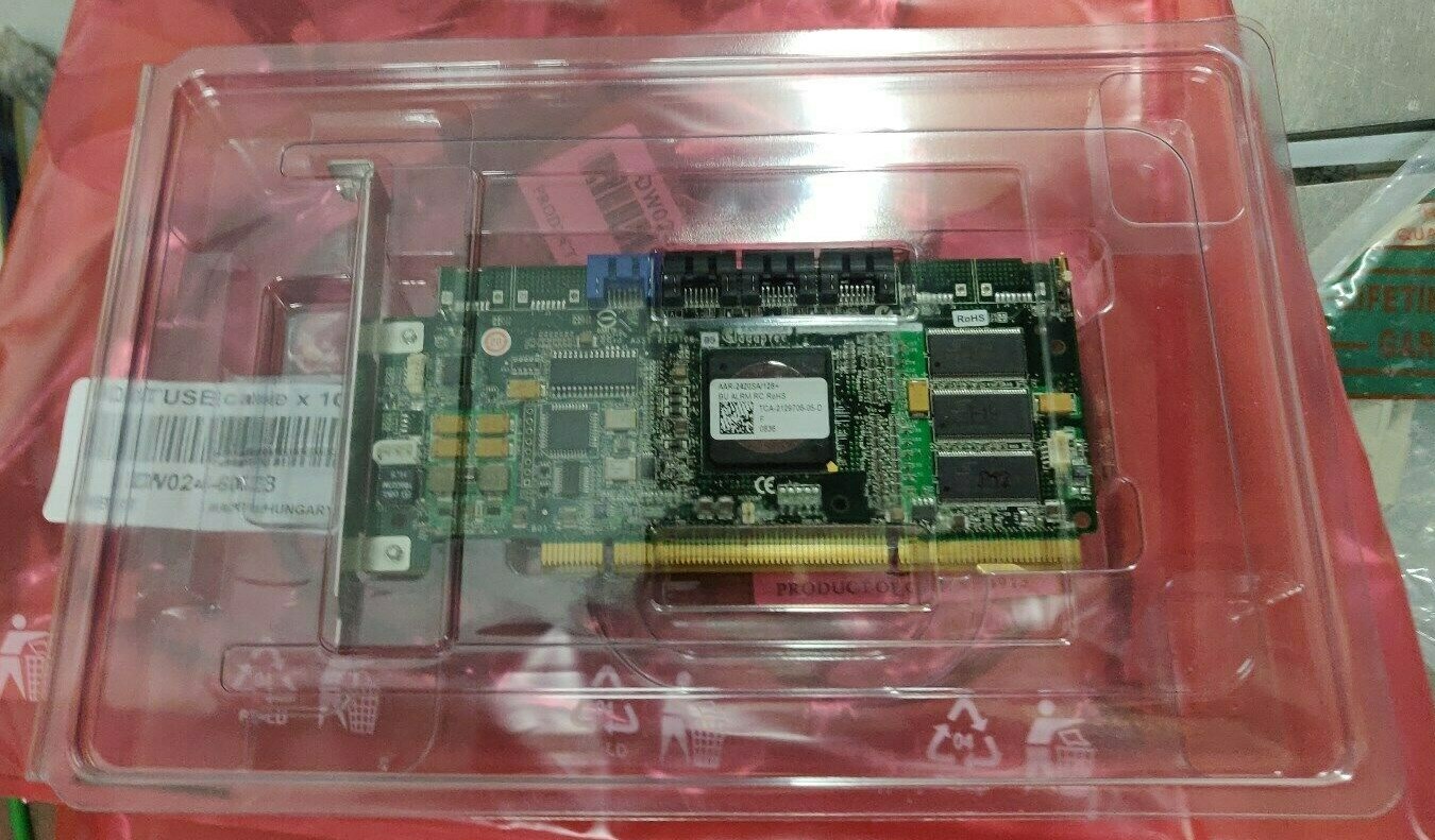 Adaptec AAR-2420SA/128+ BU ALRM RC RoHS 4-Port SATA PCI-x RAID Controller - NEW