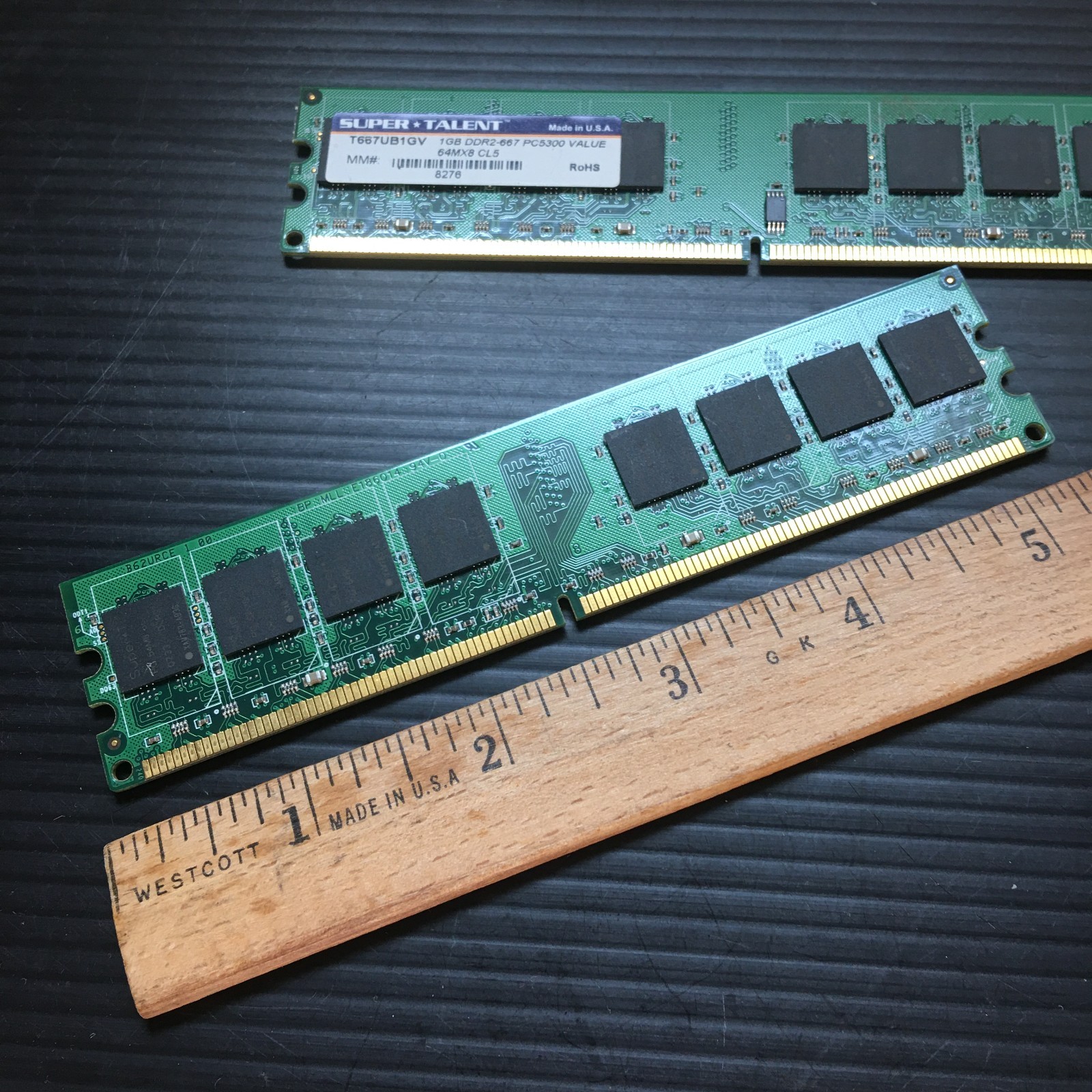 2PCS Super Talent T667UB1GV 1GB DDR2-667 PC5300 64MX8 CL5 Value PC Memory