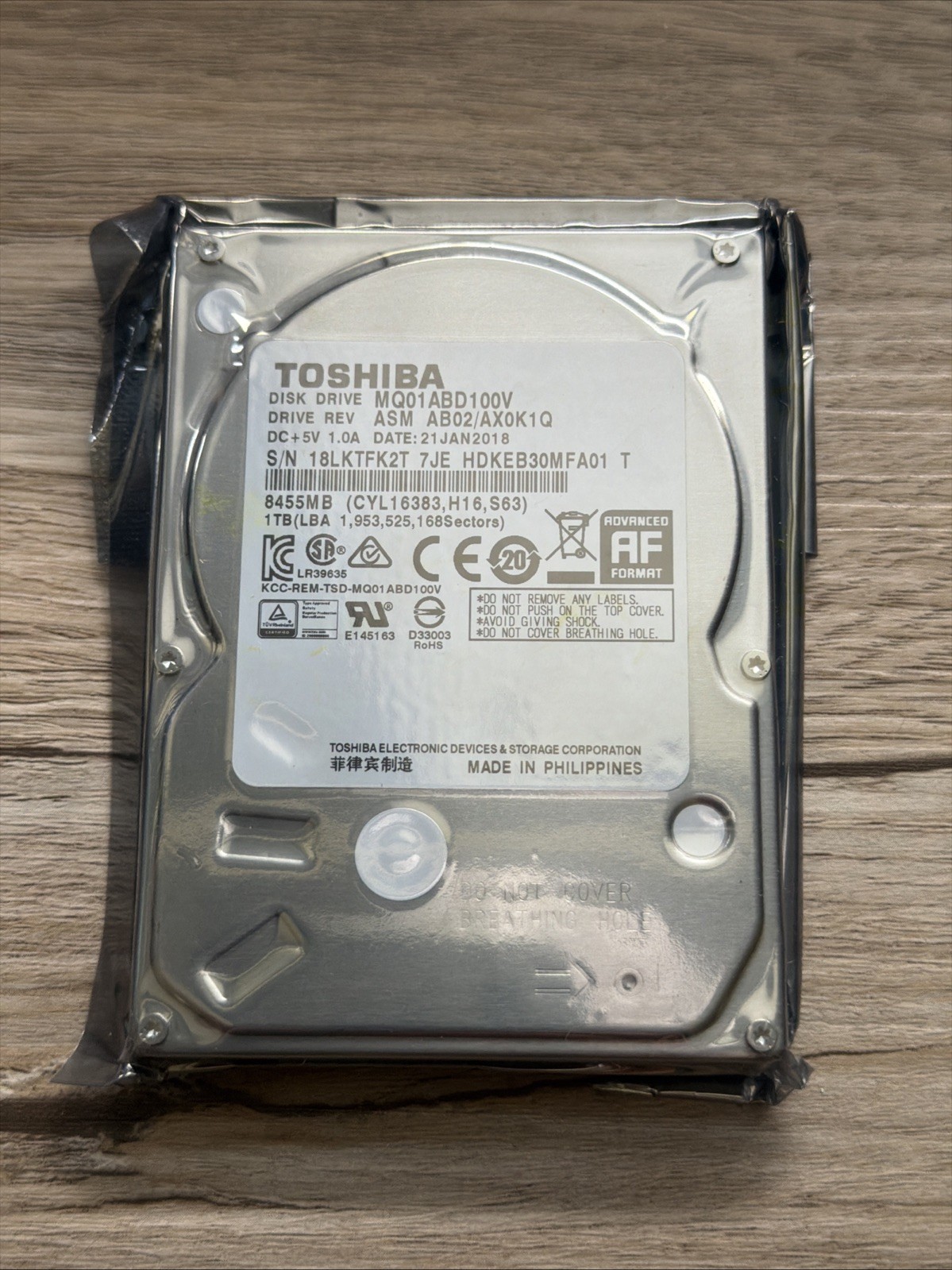 Toshiba MQ01ABD100V 1TB 2.5" SATA 5400RPM 8MB HDD Hard Drive AF - NEW
