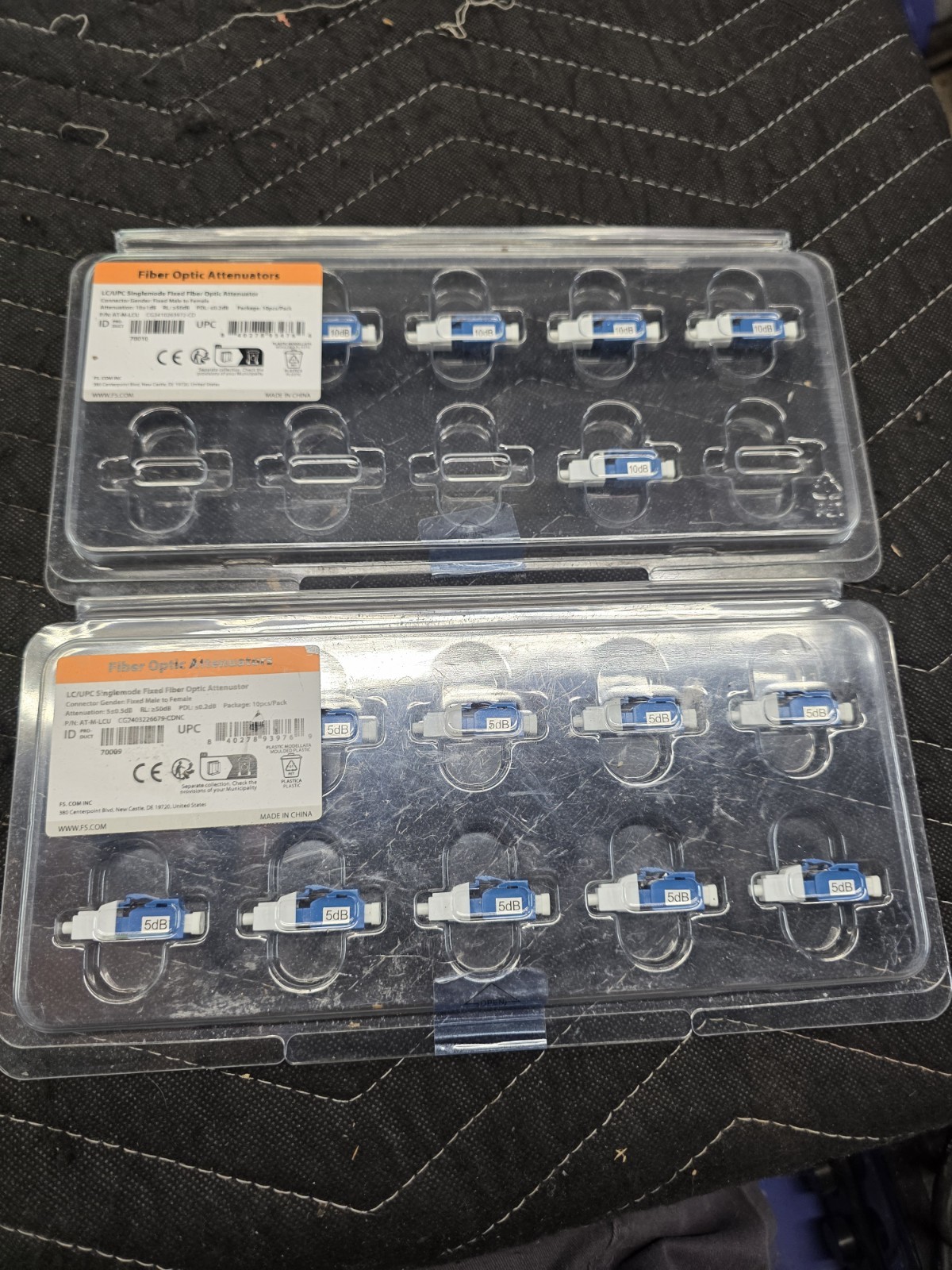 10 Pcs Fiber Optic Attenuator 5dB LC/UPC Single Mode Male-Female & 6 10db