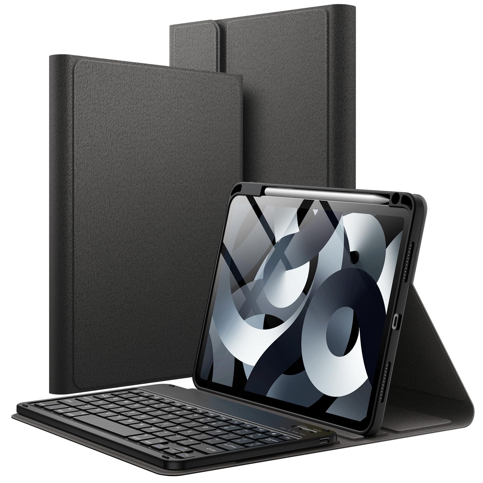 JETech Black Keyboard Case for iPad Air 11" M4/M3/M2, Air 5/4