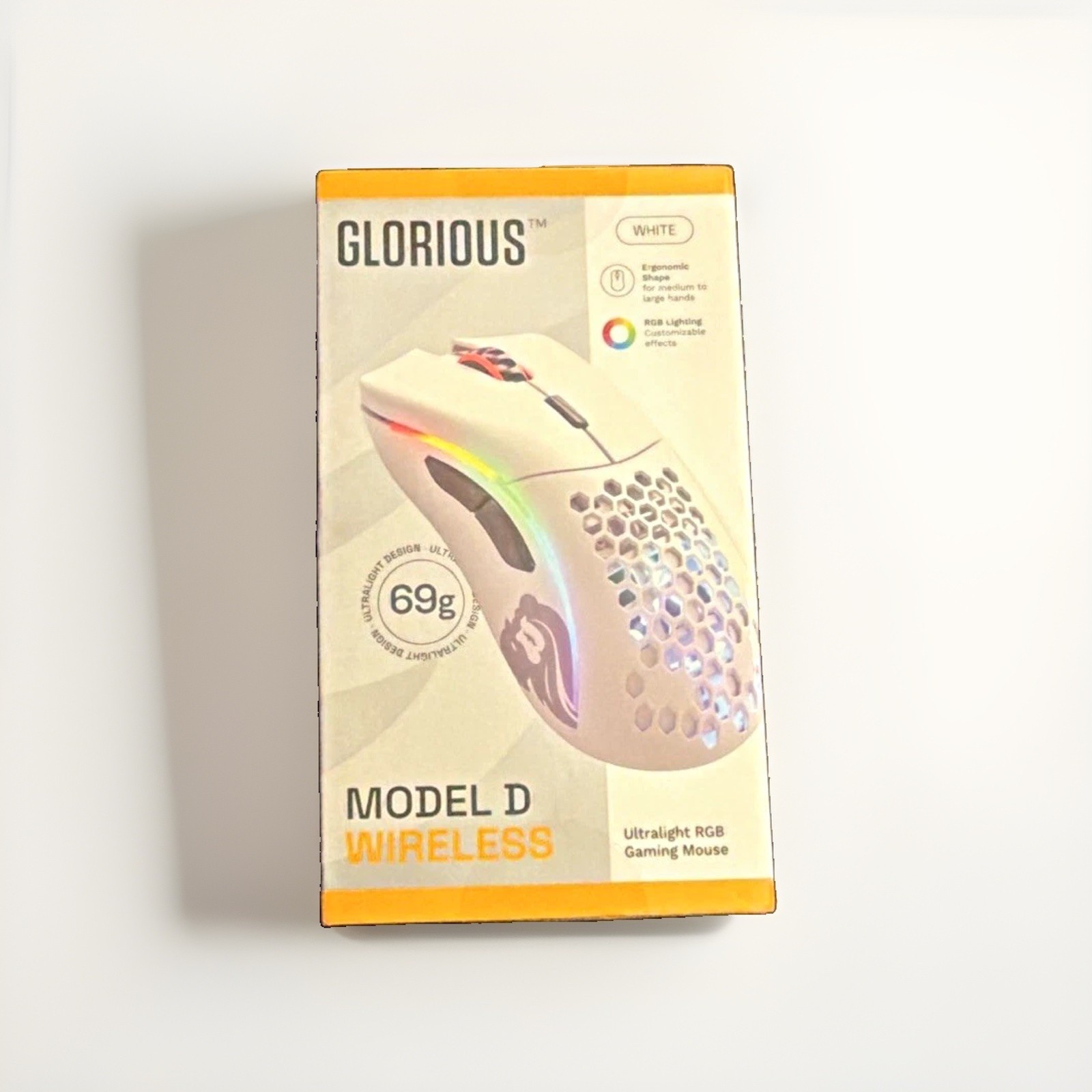 SEALED new Glorious Model D Wireless White RGB Gaming Mouse 19000 DPI