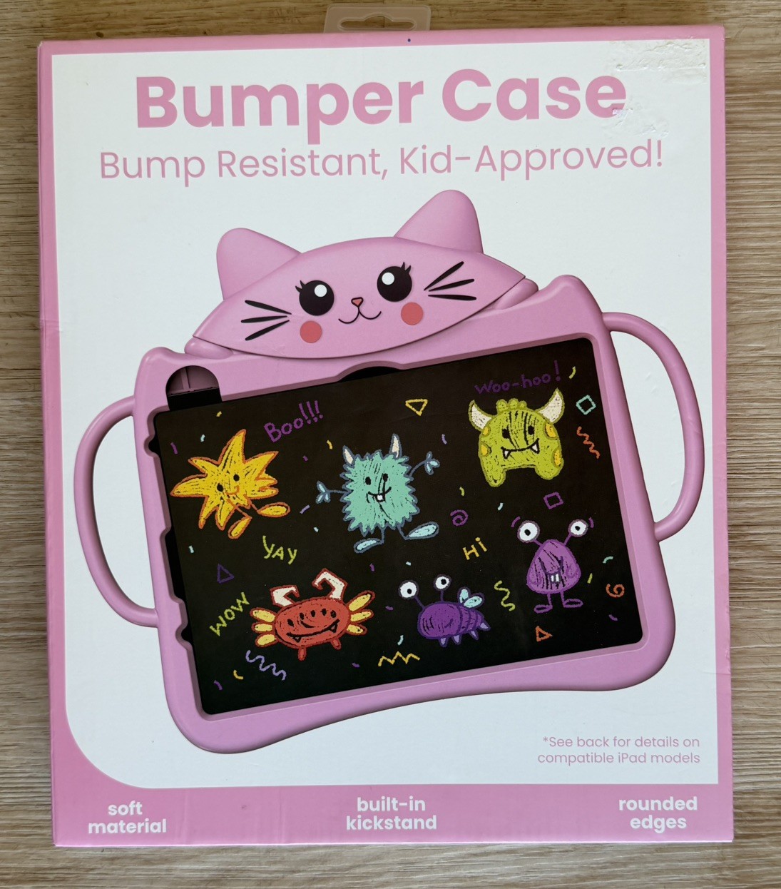 Vivitar Kids iPad Pro 11 Air 10.9 Bumper Case Pink Cat Kickstand Handles NEW
