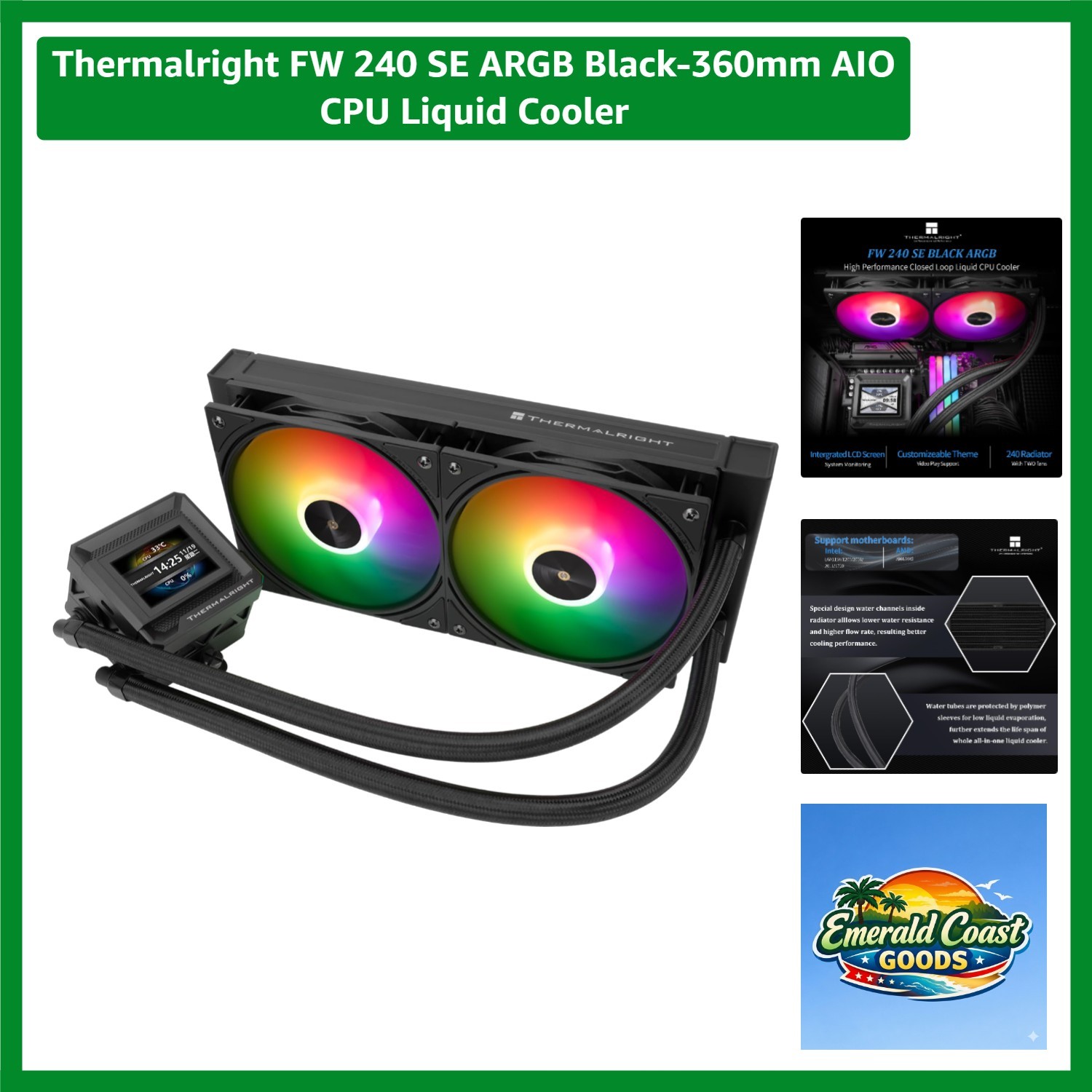 FW 240 SE ARGB Black-360mm AIO CPU Liquid Cooler