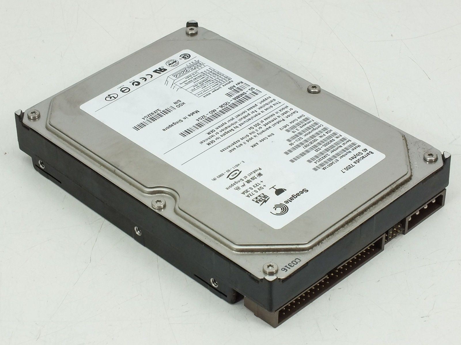 Seagate ST340014A Barracuda 7200.7 40GB 3.5" IDE ATA Hard Drive 9W2005-032