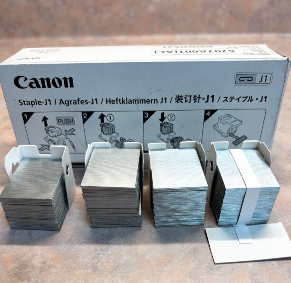 CANON STAPLES J1 ONE FULL BOX & A PARTIAL CARTRIDGE OPEN BOX SEE DESCRIPTION